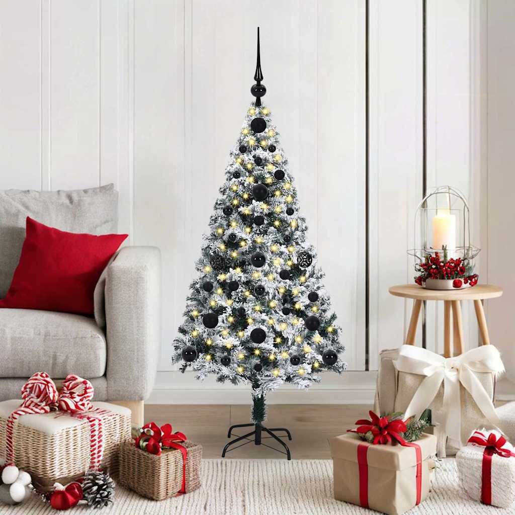 vidaXL Künstlicher Weihnachtsbaum vidaXL Künstlicher Weihnachtsbaum mit 150 LEDs mit Ständer Weiß 120 cm