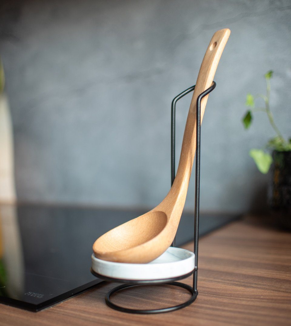 Sendez Kochlöffelhalter mit Porzellan-Schälchen und Holzlöffel Kochlöffelst günstig online kaufen