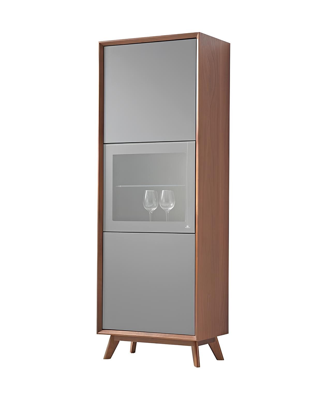 Xlmoebel Vitrine Designer Bar Schrank aus Holz und Glas für stilvolle Aufbewahrung (1-St., Vitrine) Hergestellt in Europa
