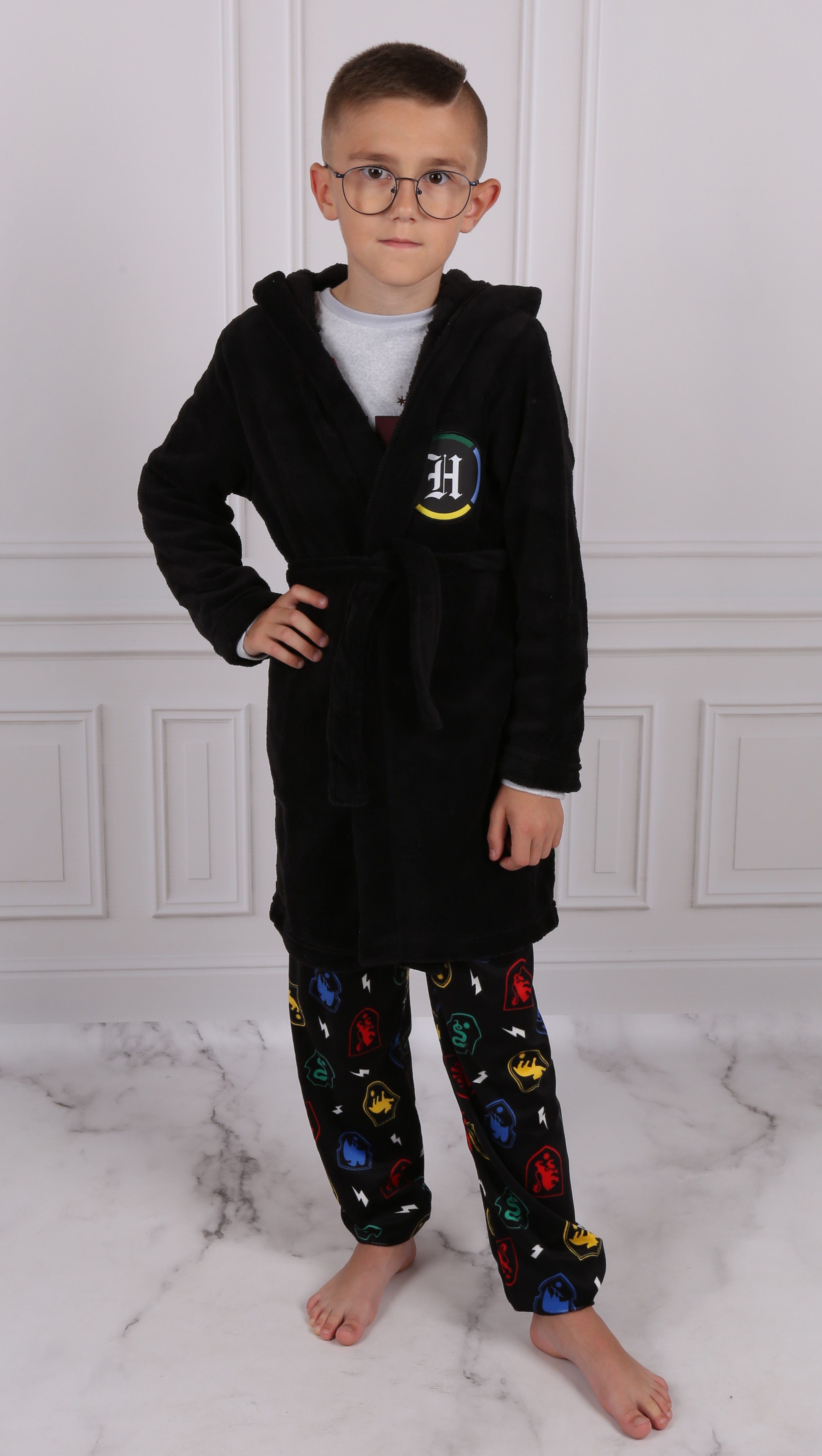 Harry Potter Kinderbademantel Harry Potter Hogwarts Bademantel für Jungen, mit Kapuze 6-7 Jahre