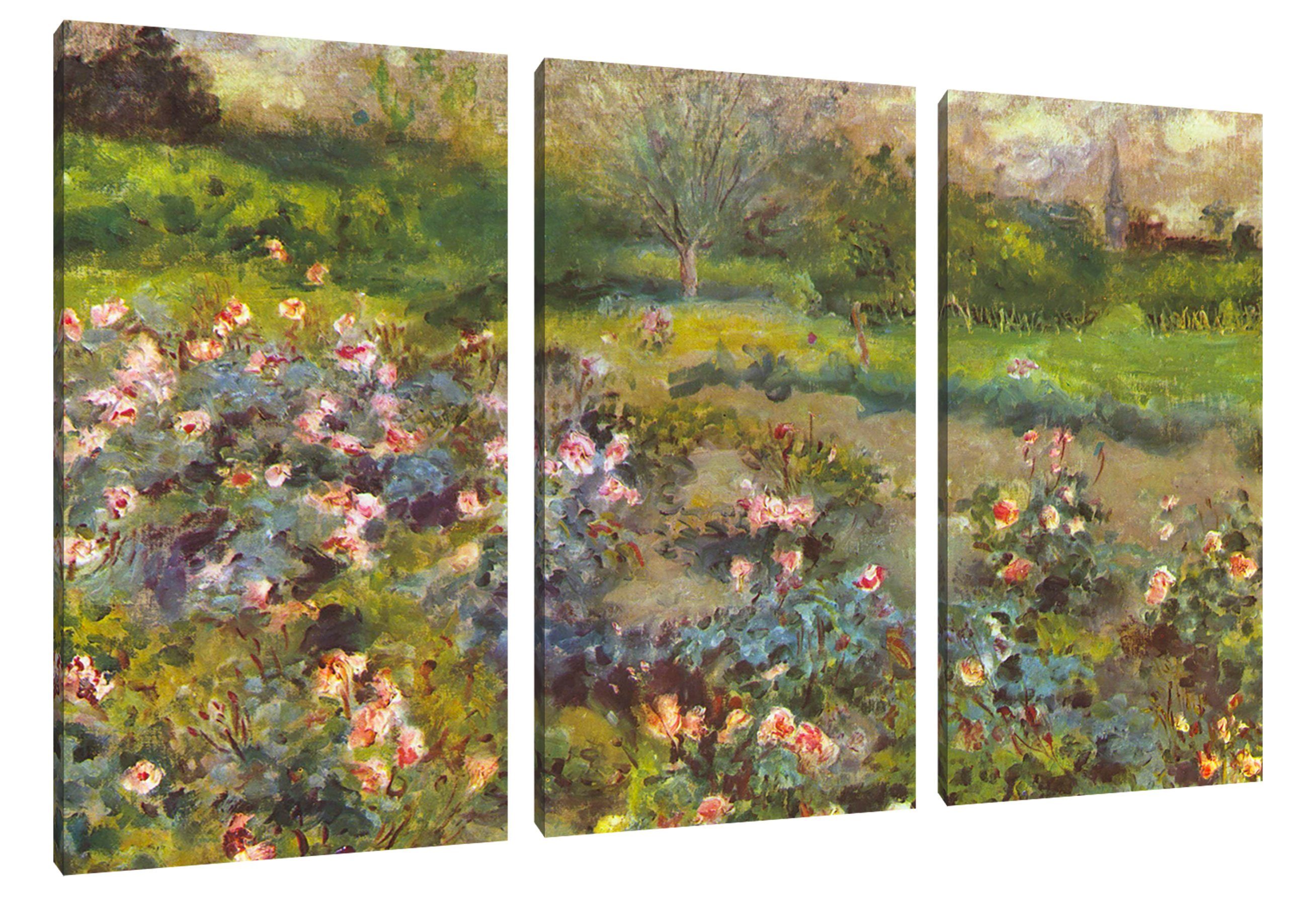 Pixxprint Leinwandbild Pierre-Auguste Renoir - Rosenhain, Pierre-Auguste Renoir - Rosenhain 3Teiler (120x80) (1 St), Leinwandbild fertig bespannt, inkl. Zackenaufhänger