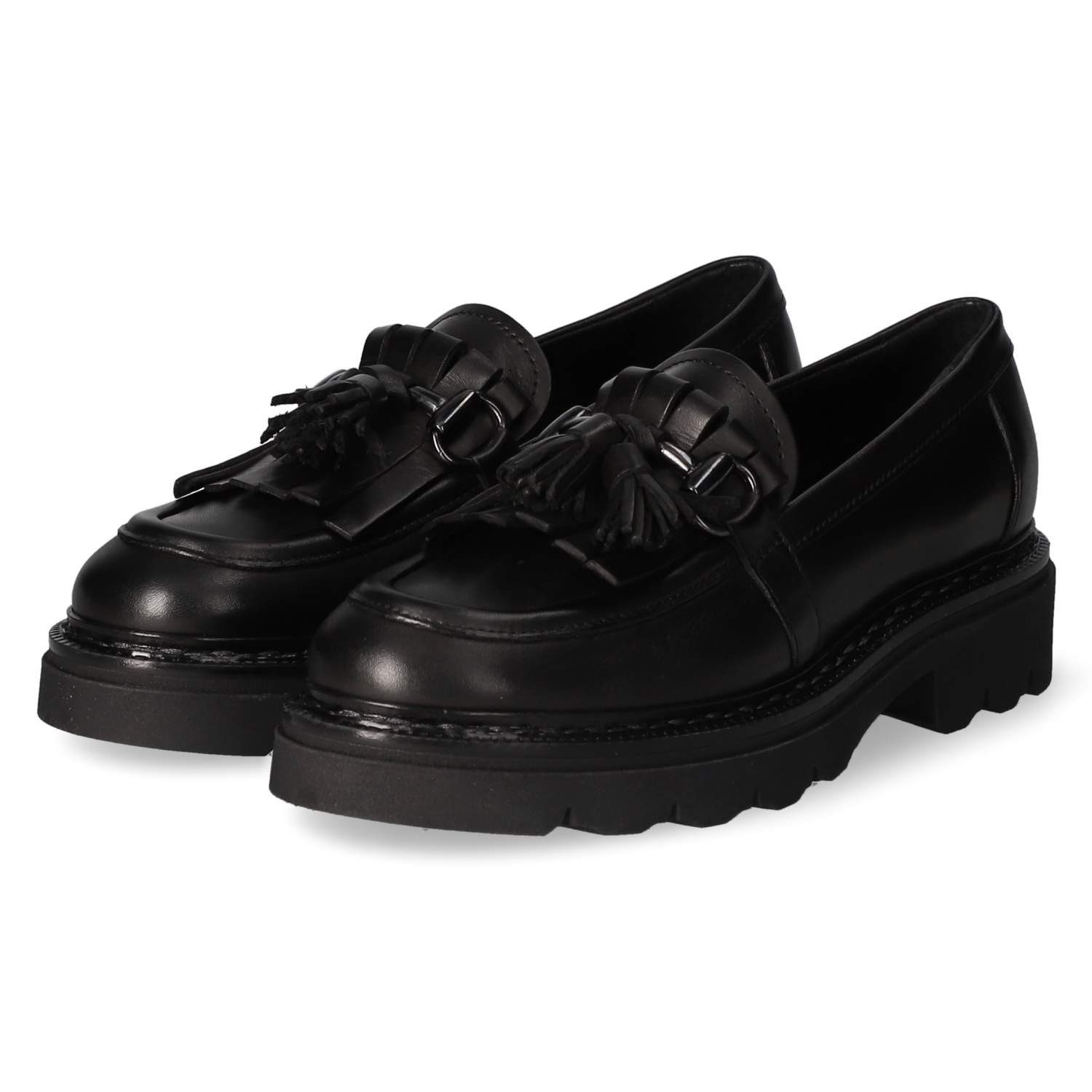 Kaerlek Kaerlek Slipper / Loafers 1041-008 nero Damen Glattleder black Slipper