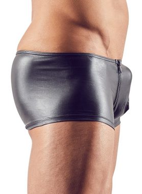 Svenjoyment Boxershorts Wetlook Herren Boxer-Shorts mit Reißverschlüssen - schwarz (1-St) glänzend