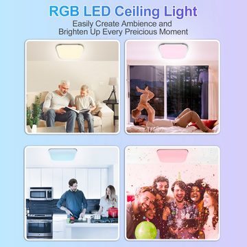 Bettizia LED Deckenleuchte LED Deckenlampe Ultraflach modern weiß Dimmbar Wohnzimmer 24w-36w, LED fest integriert, Warmweiß, Neutralweiß und Kaltweiß