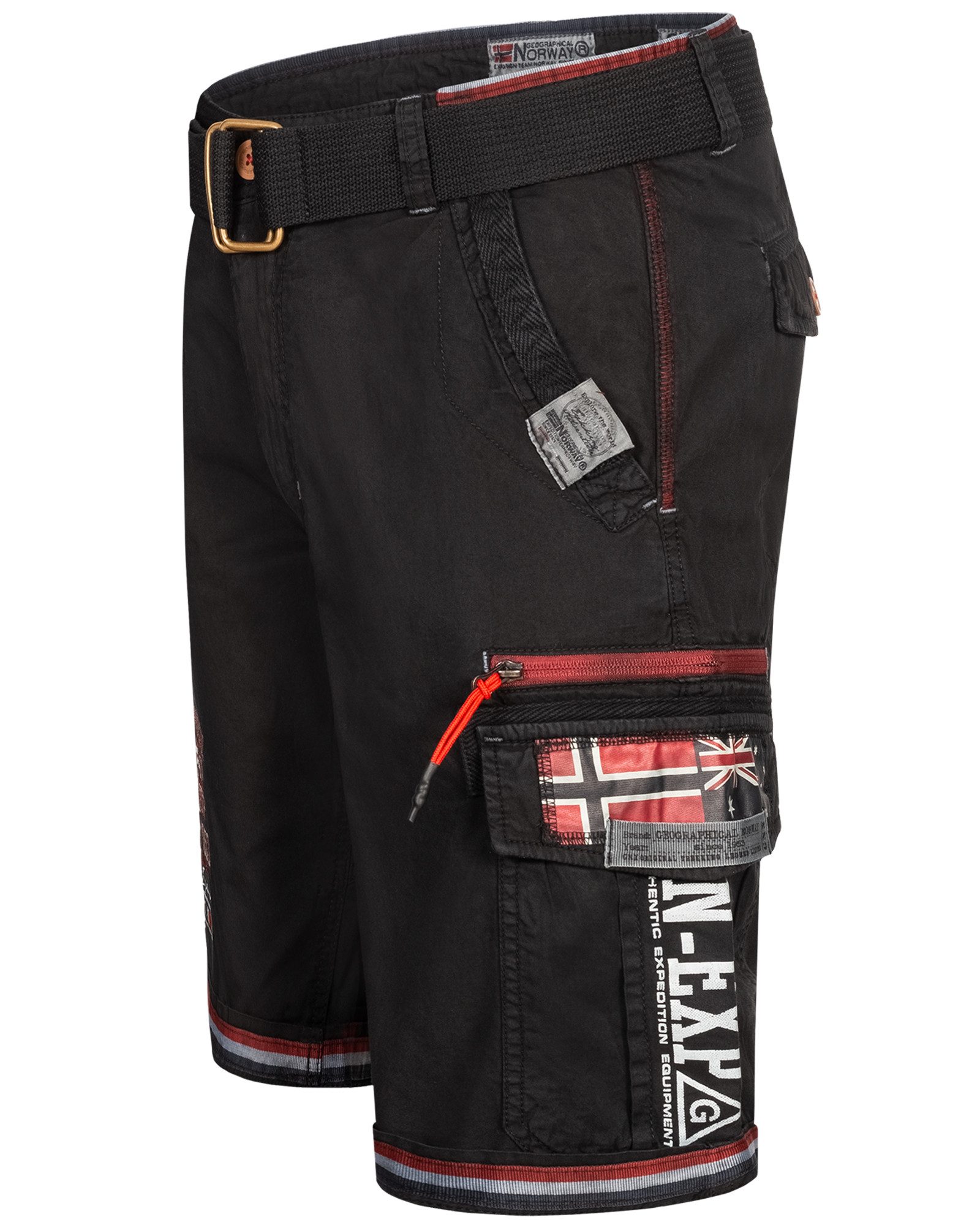 Geographical Norway Shorts Herren Cargo Shorts kurze Hose Short Bermuda knielang Parodi + Gürtel