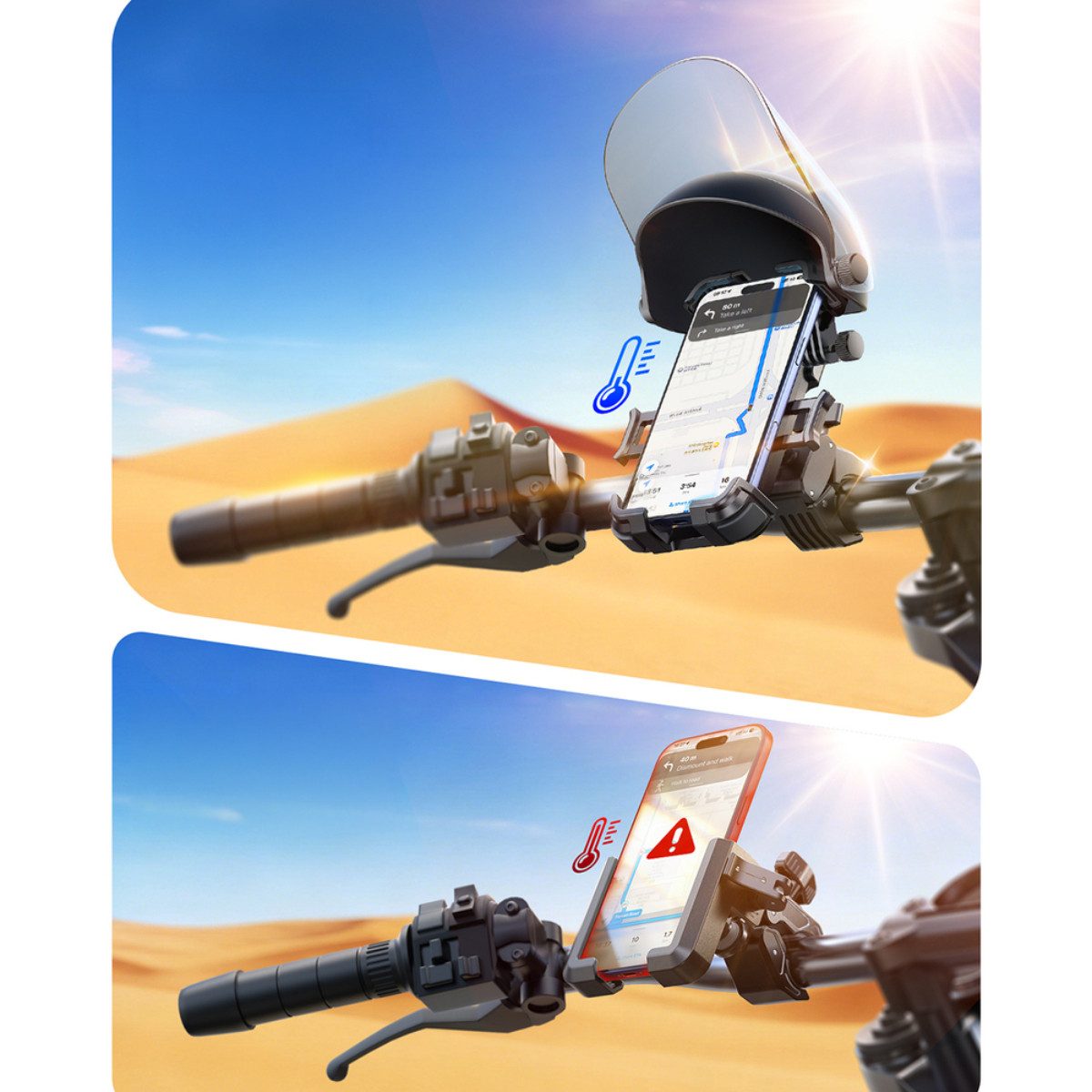 JOYROOM Handy-Halterung JR-ZS526, (bis 7 Zoll, Einzelhalterung für Smartphone am Fahrrad, Sonnenblende mit Einhandbedienung und sicherer Verriegelung) – Bild 4 von 5