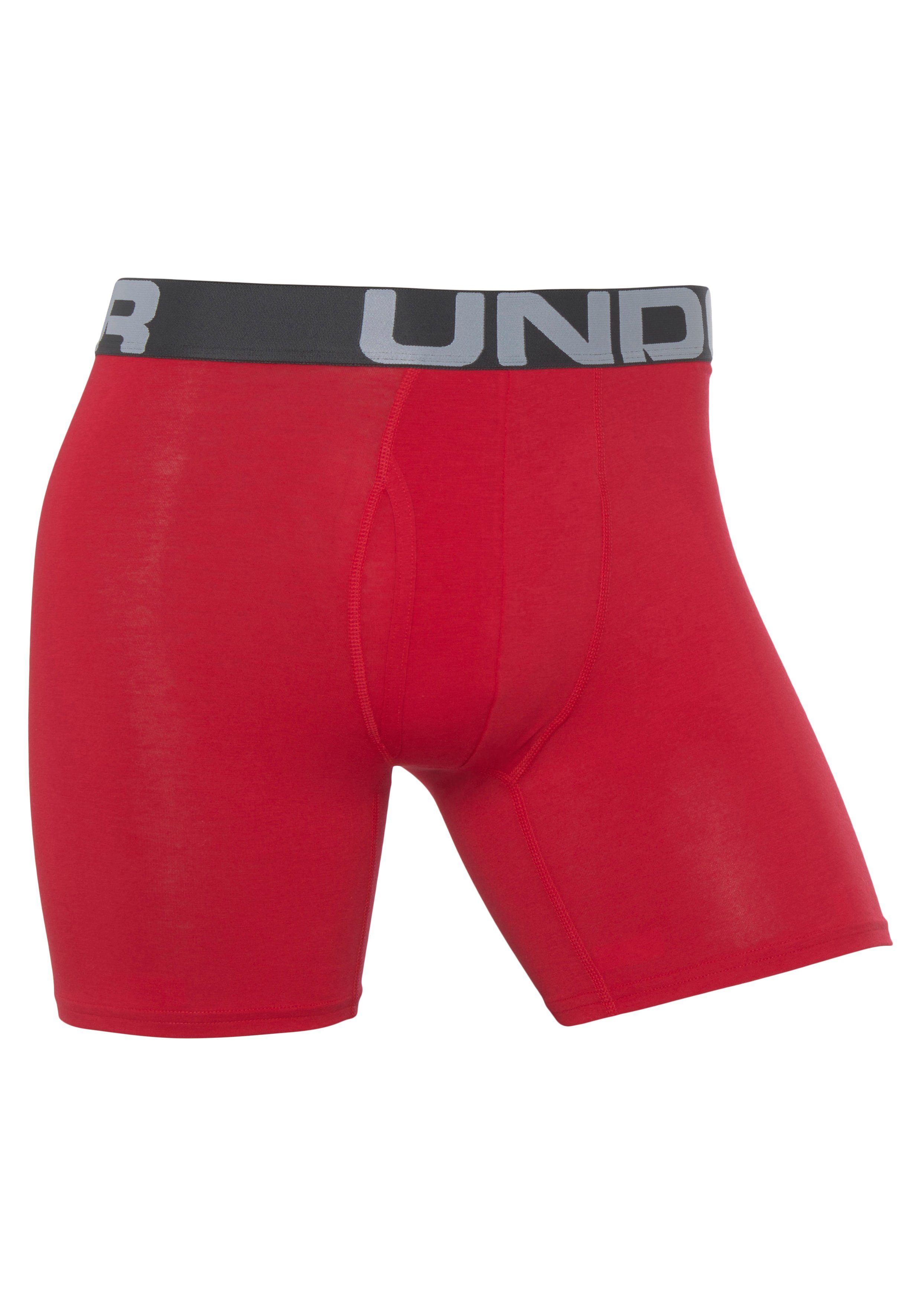 Under Armour® Boxershorts 1 CHARGED in 600 COTTON 6 Red PACK 3er-Pack) 3-St., (Packung