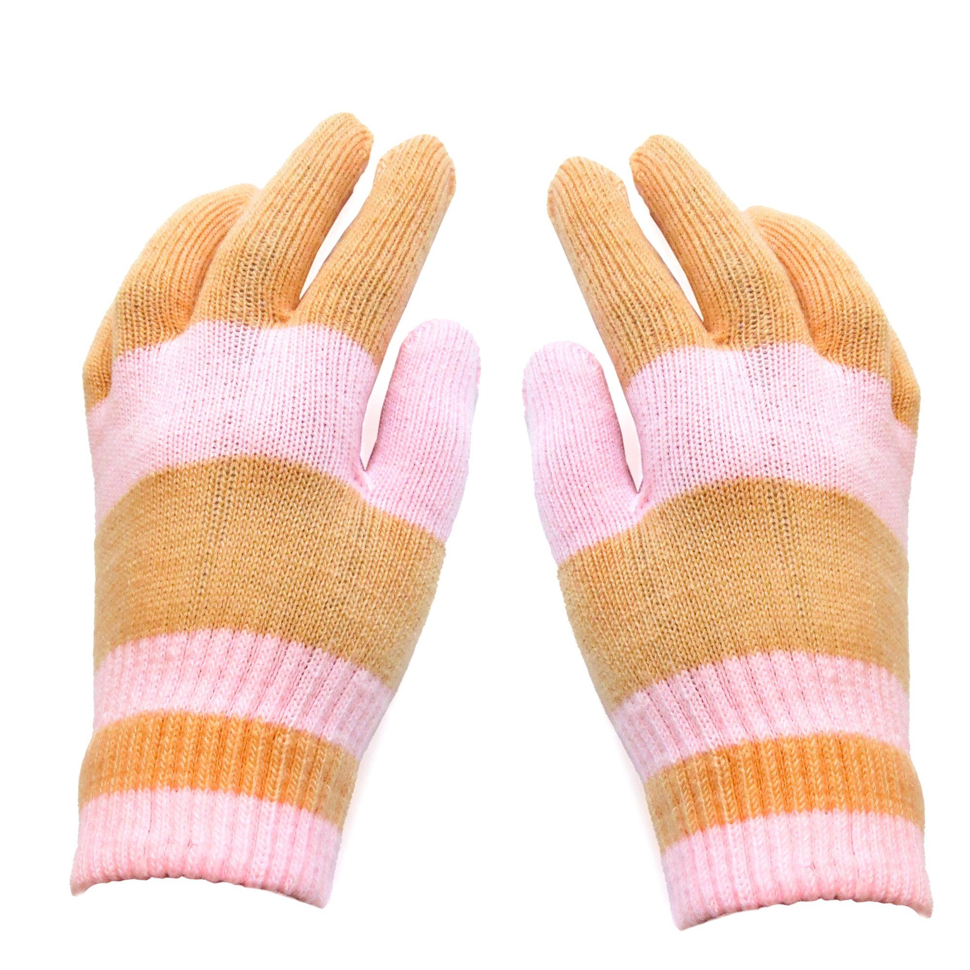 Sonia Originelli Strickhandschuhe rosa abweichen, Kinderhandschuhe Onesize Farben können gestreift
