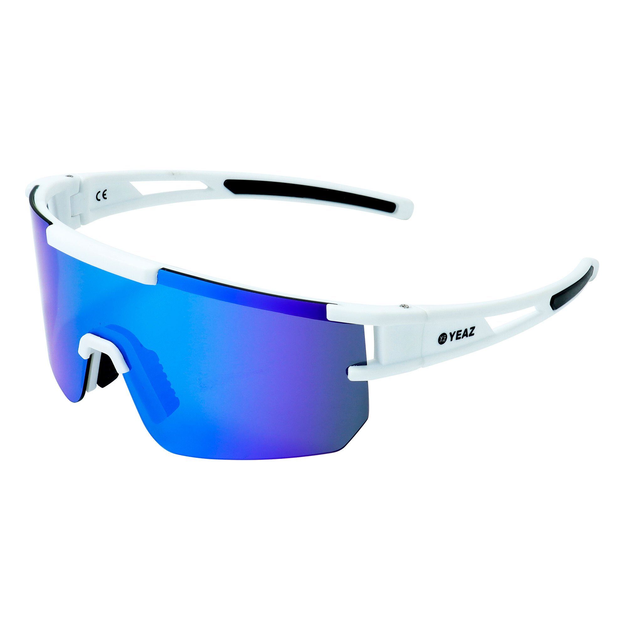 YEAZ Sportbrille SUNSPARK sport-sonnenbrille bright white/blue, Guter Schutz bei optimierter Sicht