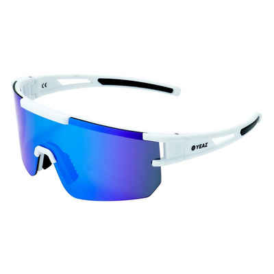 YEAZ Sportbrille SUNSPARK sport-sonnenbrille bright white/blue, Guter Schutz bei optimierter Sicht