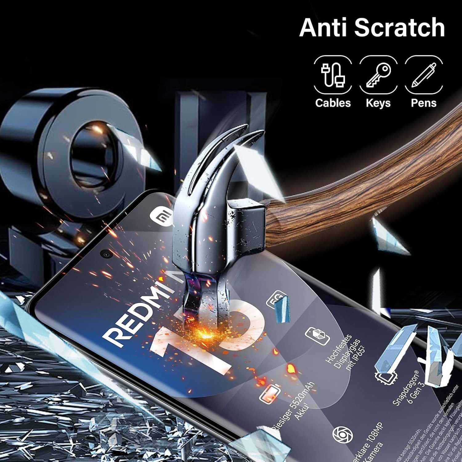 MSM Displayschutzglas 2X 3D Schutzglas (Display + Kamera) für Xiaomi Redmi Note 15 5G 9H – Bild 5 von 5