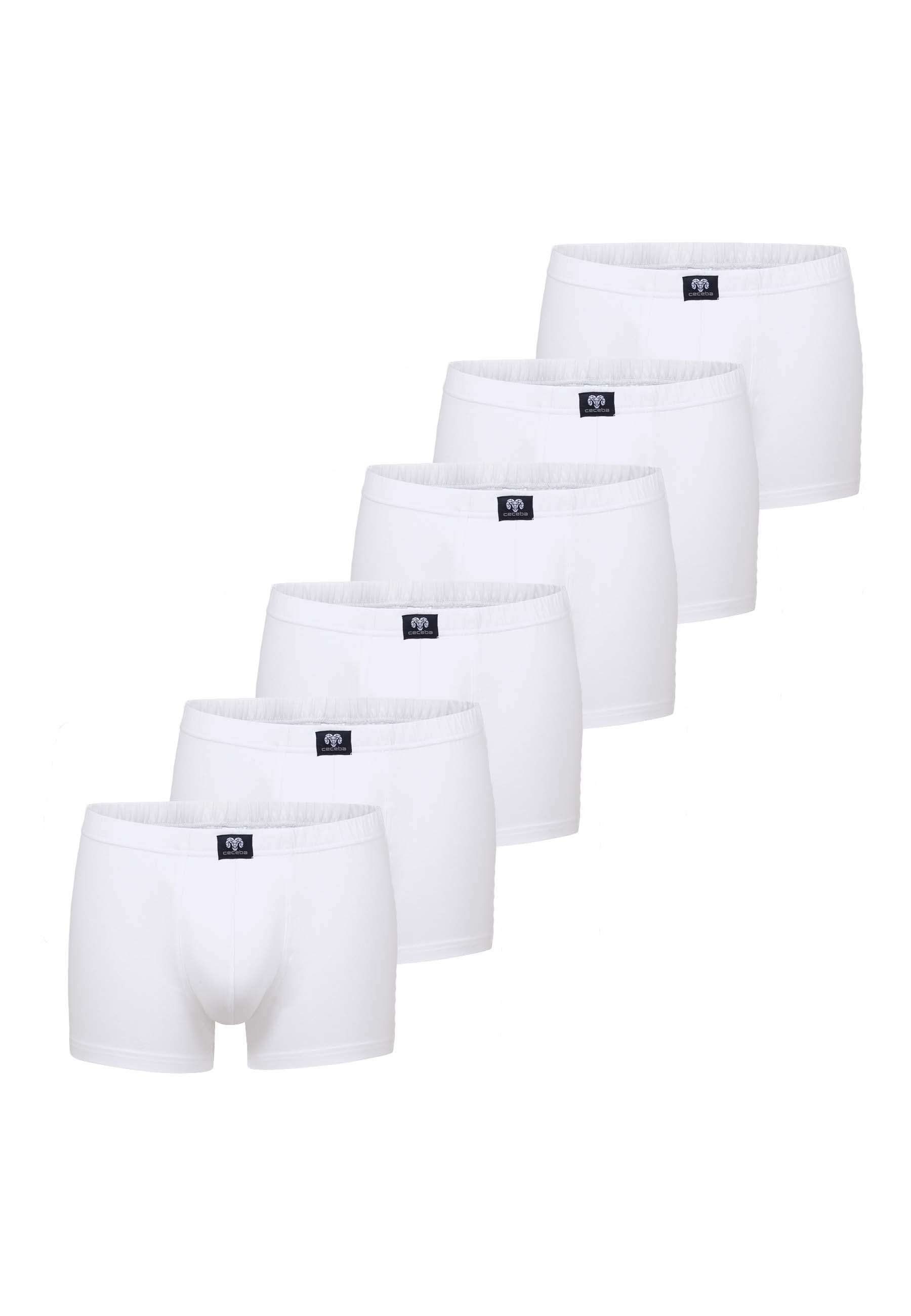 CECEBA Boxershorts CECEBA Herren Boxershorts Unterhosen 6er Pack (6-St) weiß-hell-uni | Boxershorts