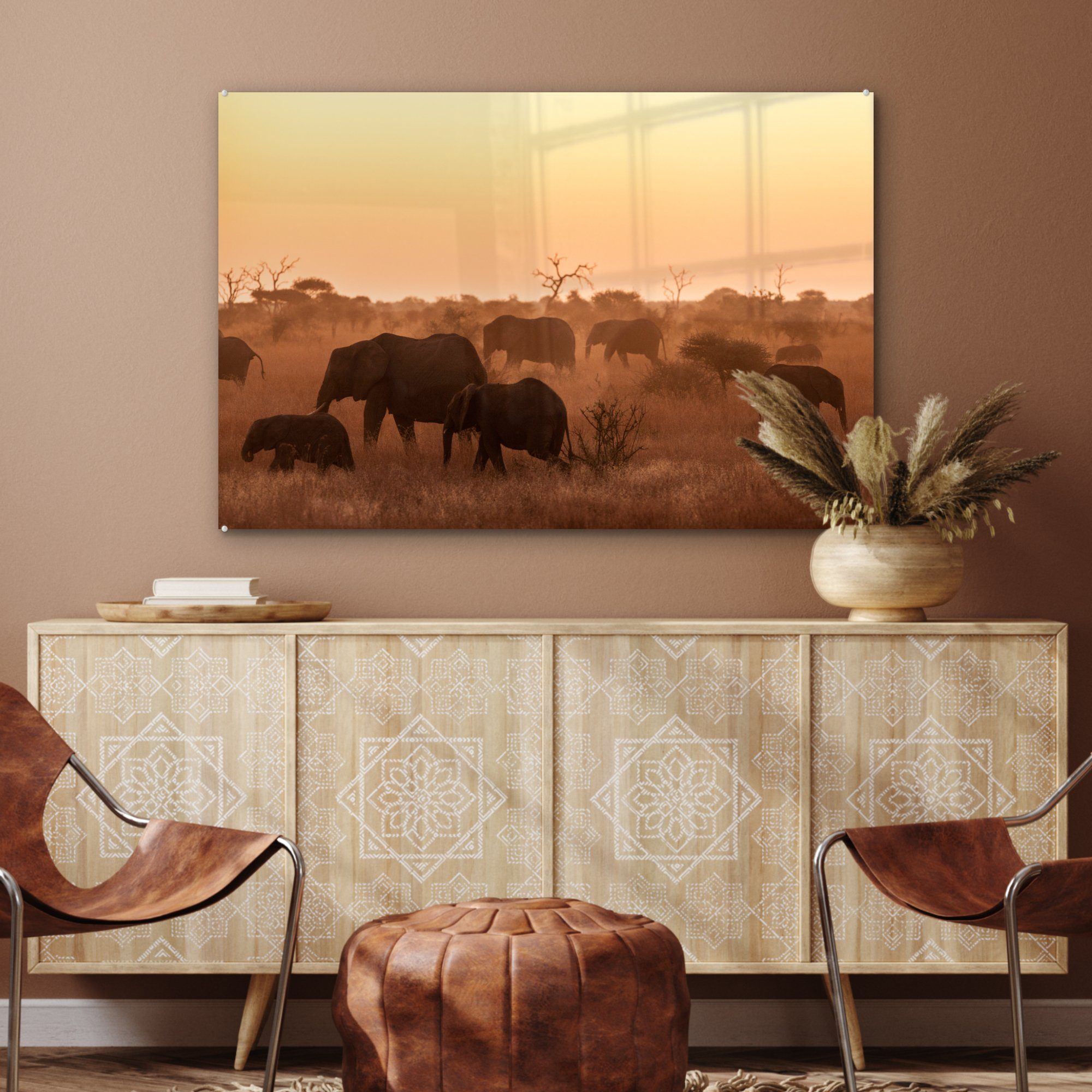 & MuchoWow St), Südafrika, Elefanten Wilde Kruger-Nationalpark im Acrylglasbild Schlafzimmer in afrikanische Acrylglasbilder (1 Wohnzimmer