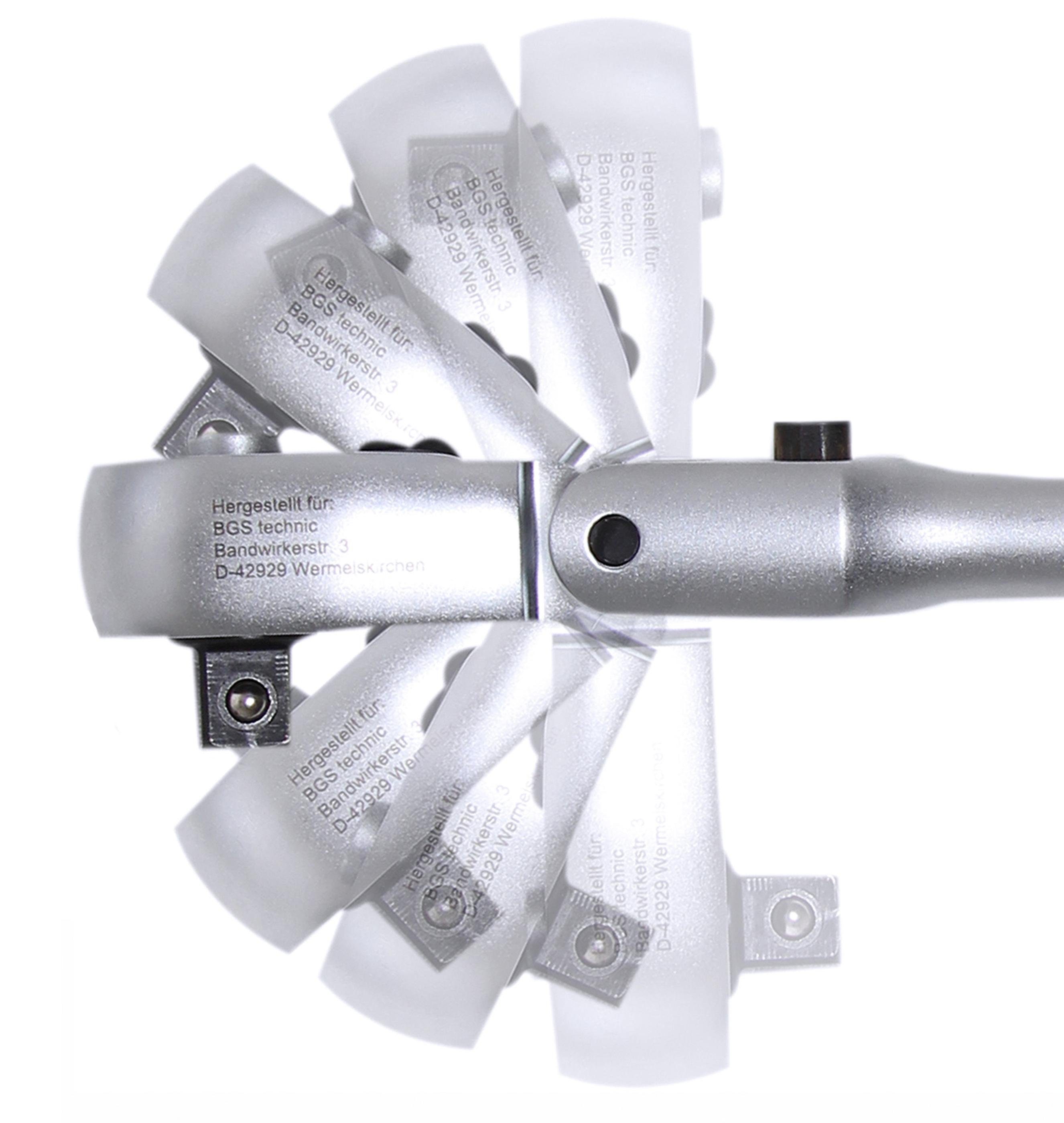 BGS (1/2) Abtrieb mm 12,5 Umschaltknarre arretierbar, Außenvierkant technic Gelenkknarre,