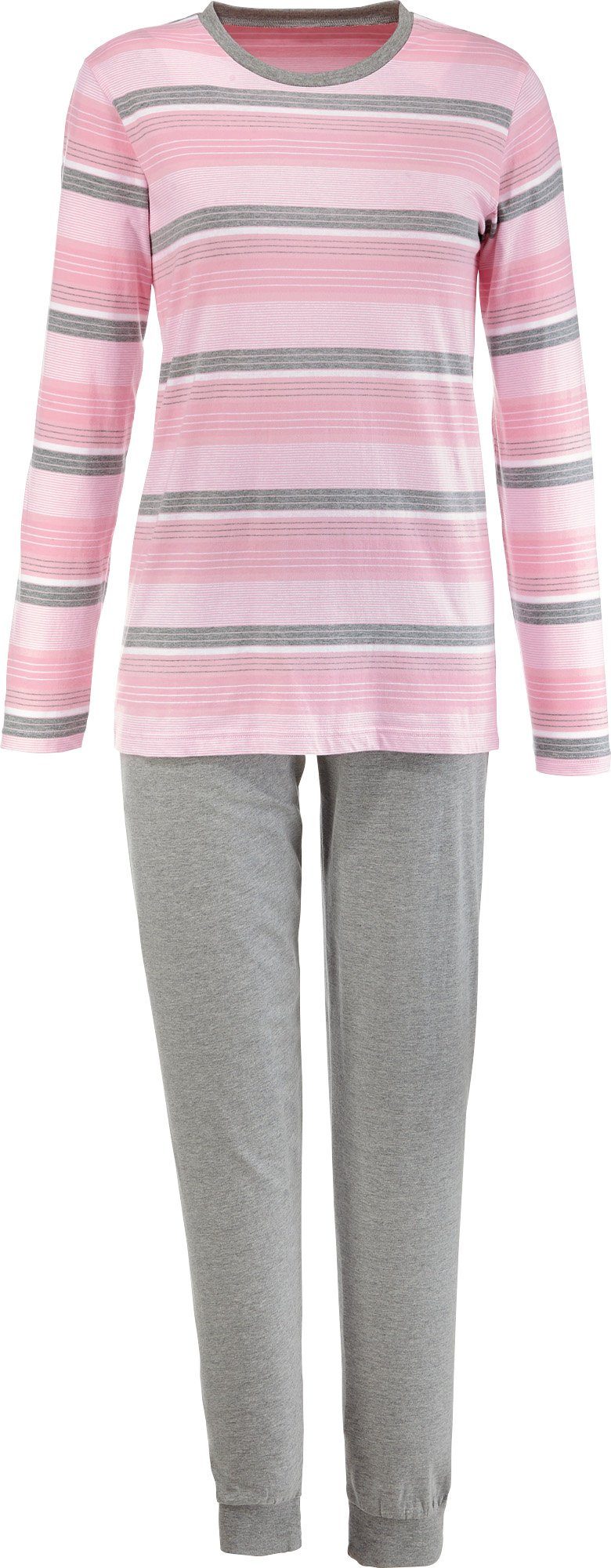 Damen-Schlafanzug tlg) (2 REDBEST Single-Jersey Pyjama Streifen