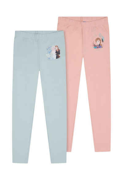 ONOMATO! Leggings Frozen - Die Eiskönigin Anna und Elsa Mädchen Leggings 2er Pack Doppelpack