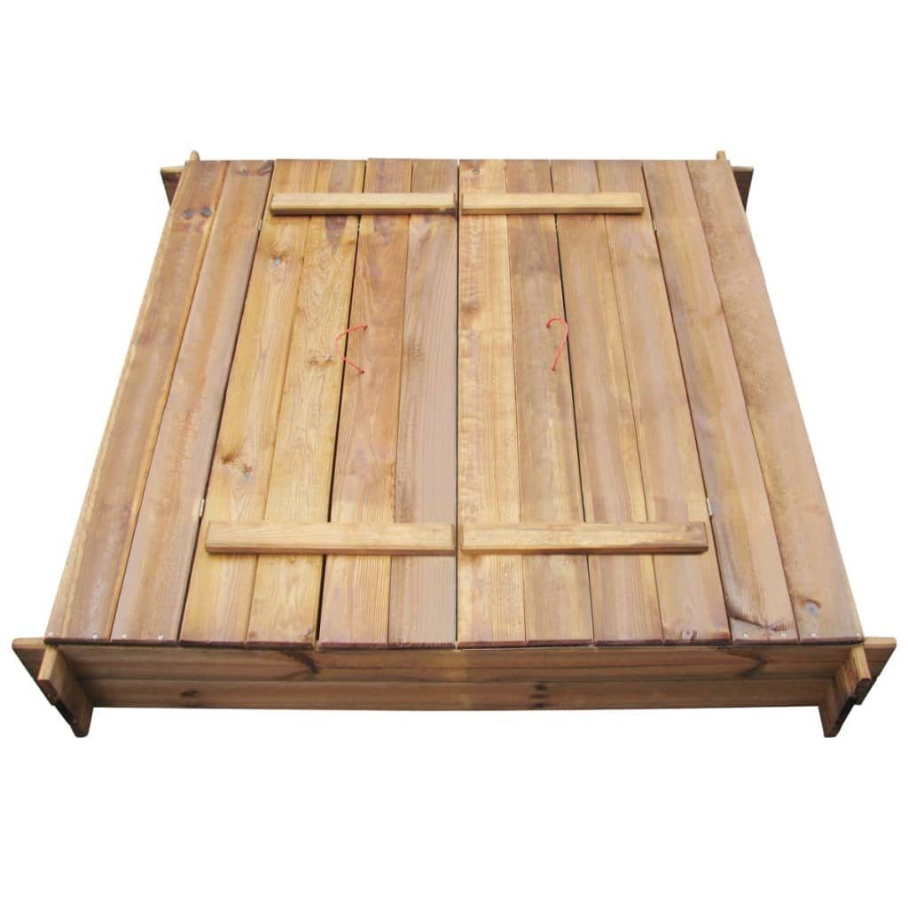 Sandkasten mit Holz vidaXL Quadratisch Imprägniert Sandkiste Sandkasten Sitzfläche