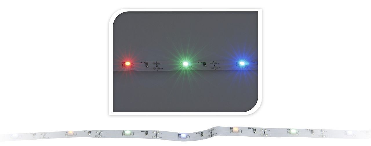 edelman LED-Streifen LED Stripe 100 cm – 300 cm - 3 Varianten – Batteriebetrieben & kürzbar
