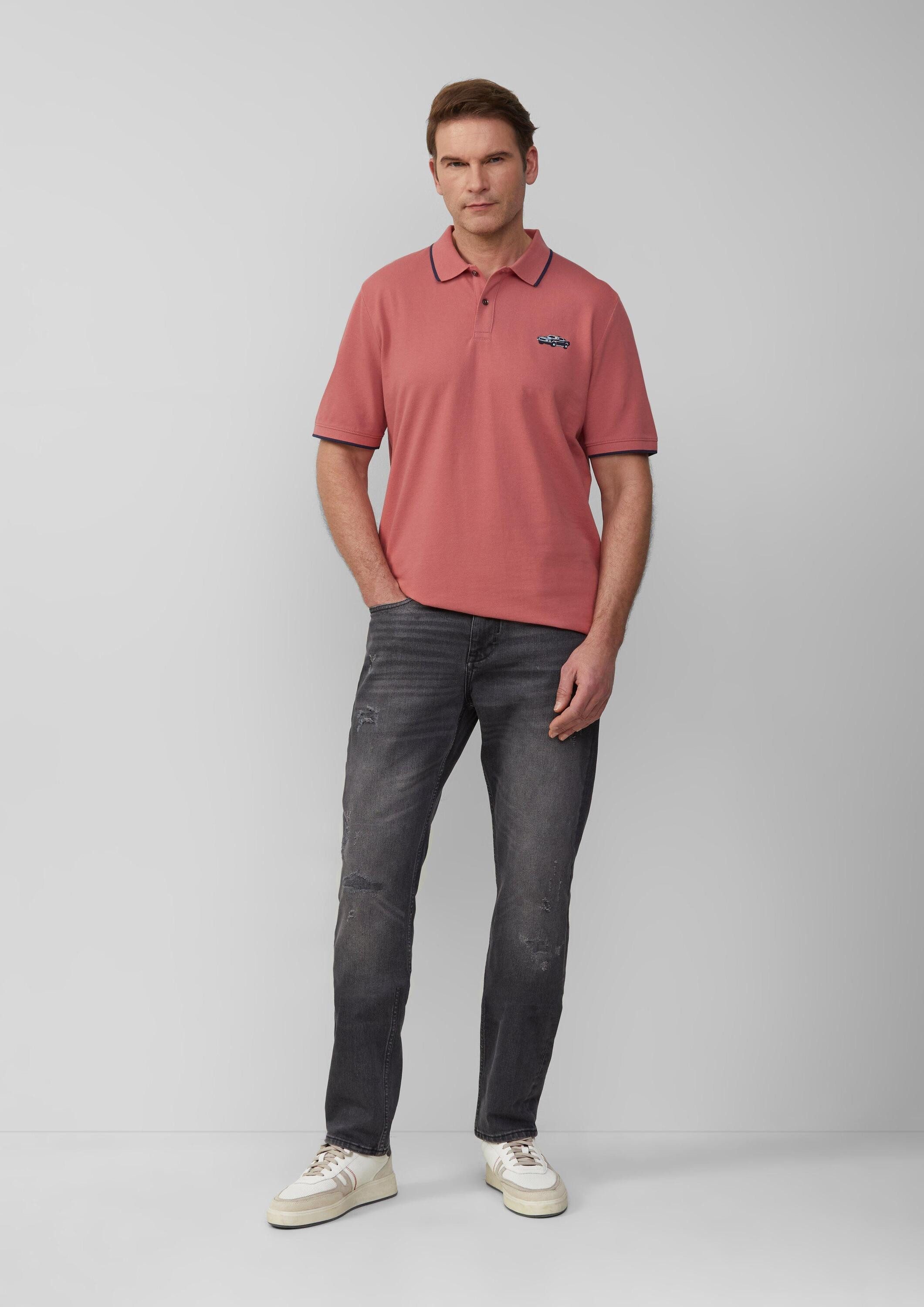 s.Oliver Kurzarmshirt Polo-Shirt Poloshirt aus Piqué mit Stickerei und Ford®-Artwork