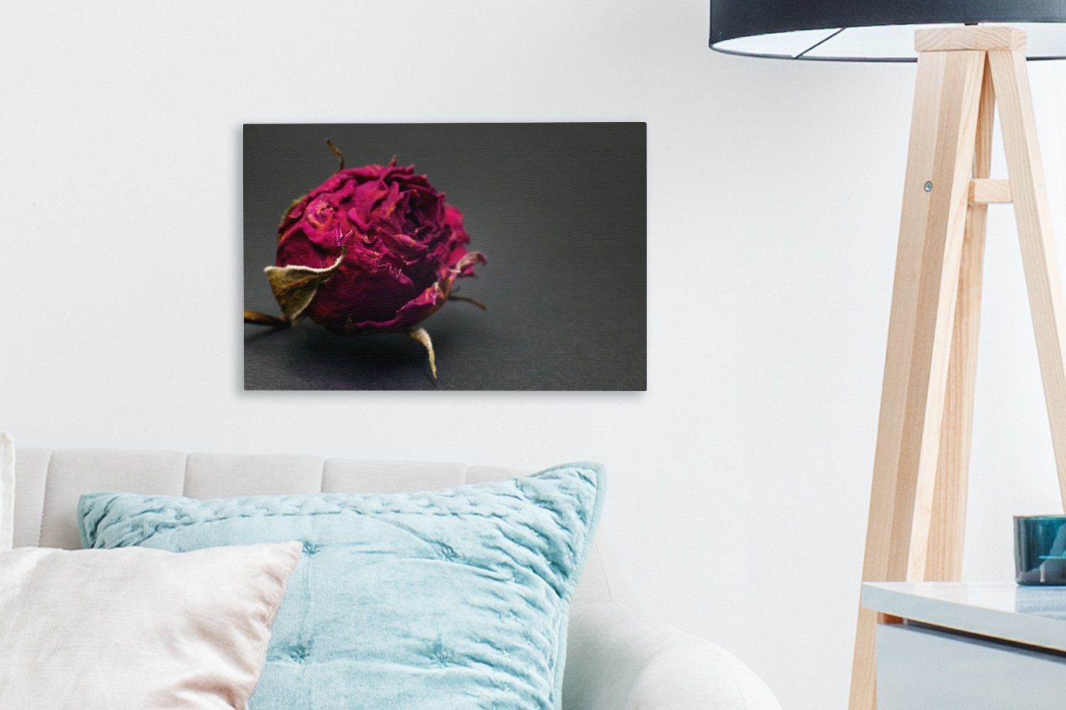 Leinwandbild - Wanddeko, Farbton OneMillionCanvasses® Rosen Wandbild cm (1 Leinwandbilder, Rot, - Aufhängefertig, St), 30x20