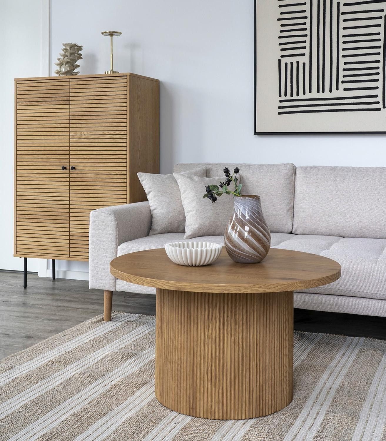 House Nordic Couchtisch BOAVISTA, Braun, MDF, Ø 80 x 45 cm