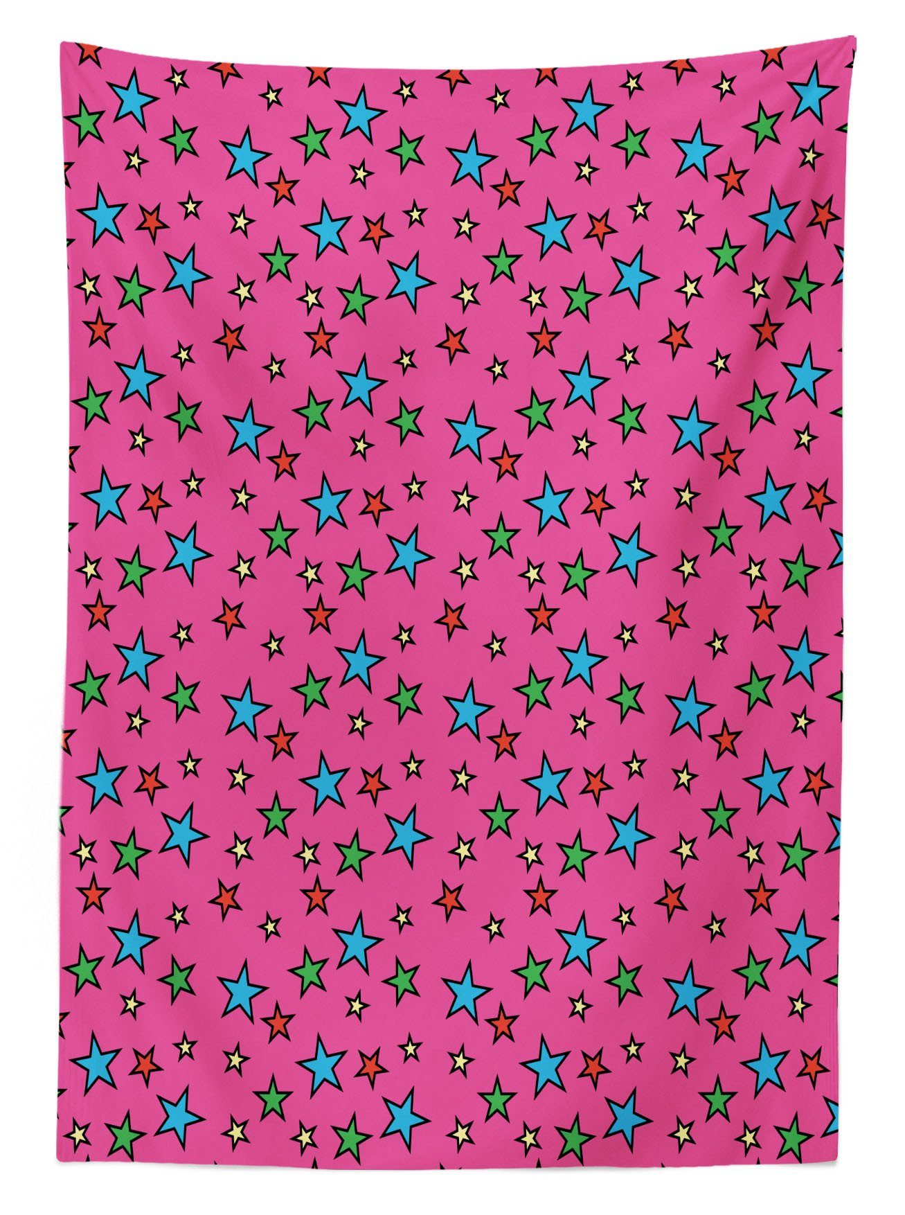 Pink Farbfest Außen Abakuhaus den Klare Tischdecke geeignet Sterne Retro Für Farben, Bereich Bunt Waschbar