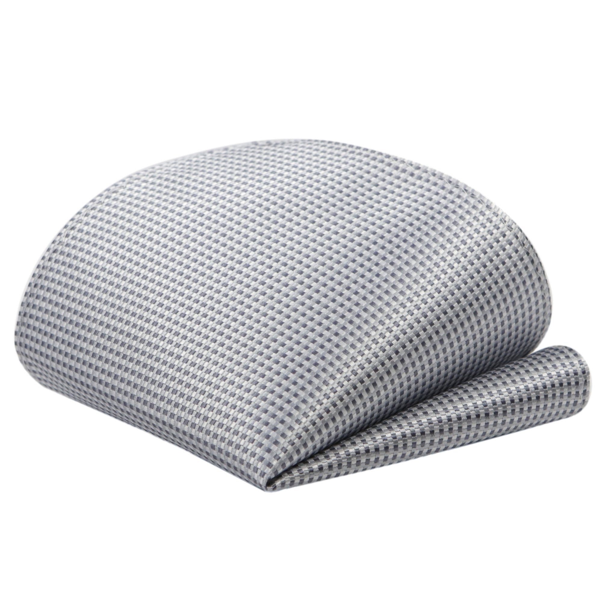 GASSANI Krawatte Karo Hochzeitskrawatte Tuch Festlich Schmal, Herren-Schlips Business (Set, 3-St., Manschettenknöpfe, Krawattenset, mit Einstecktuch) Kariert, Gepunktet, Punkte, Dots, Tupfen, Grid Struktur, Seide-Touch