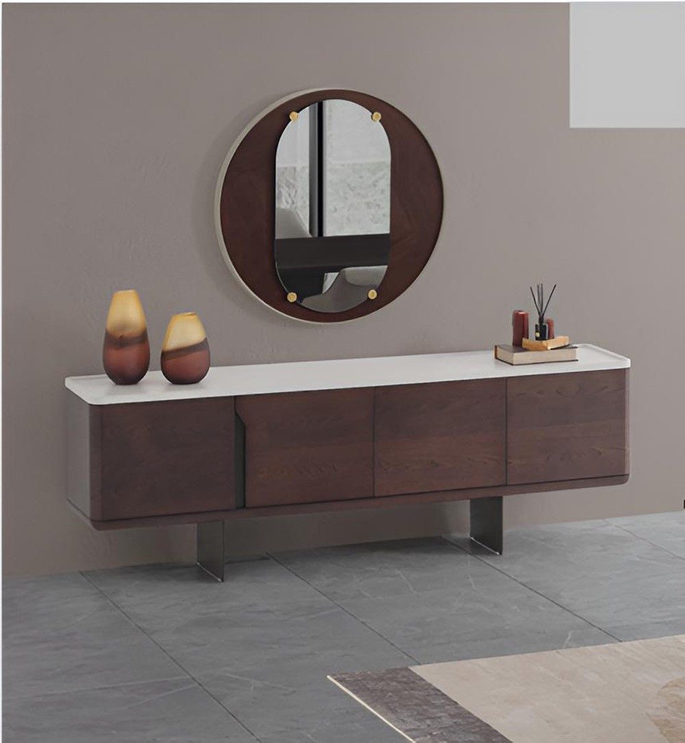 Xlmoebel TV-Schrank Modernes Designer Sideboard mit Spiegel für stilvolles Wohnen (Sideboard mit Spiegel) Made in Europa