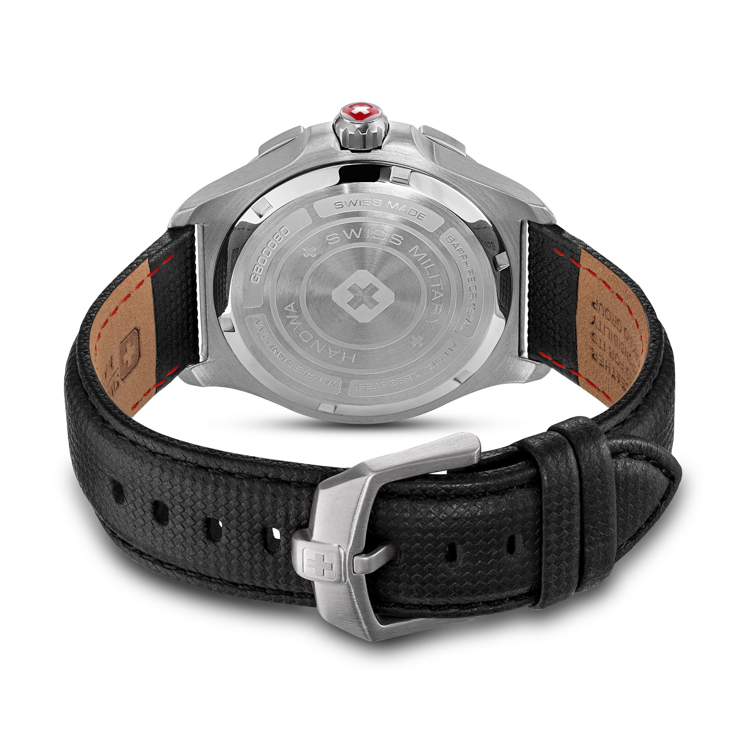 Swiss Military Hanowa Quarzuhr Jockworth SMWGB0008001, Armbanduhr, Herrenuhr, Swiss Made, Lederarmband, analog, Tag