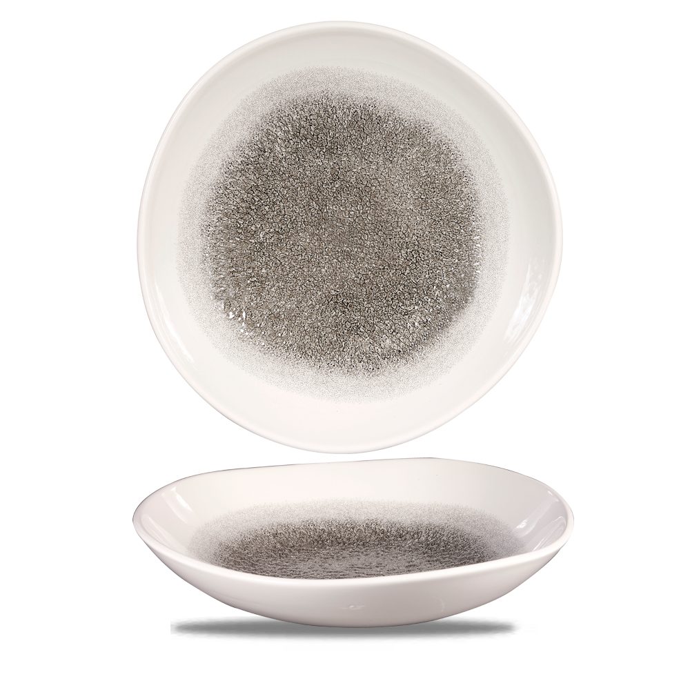 Schale Super Vitrified Studio Prints Raku Quartz Black Teller Tief