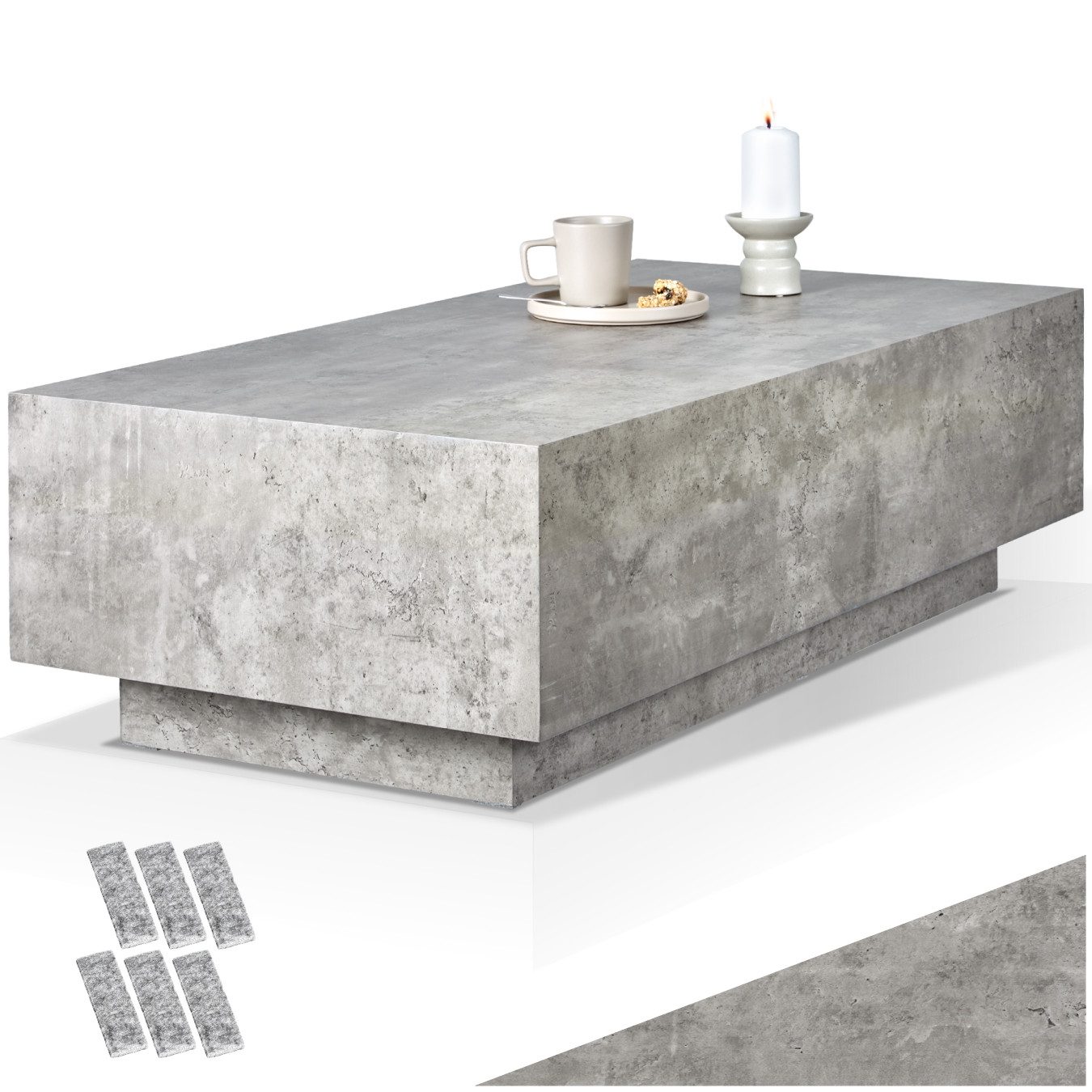 tectake Couchtisch Beistelltisch Lasley mit Standfuß, günstig online kaufen