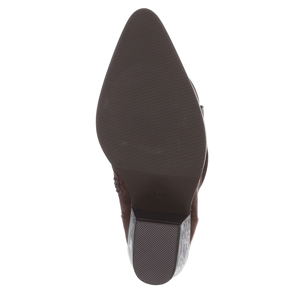 Ital-Design Damen Westernstiefel mit Blockabsatz und hohem Schaft Westernstiefel (92002460) Blockabsatz Stiefel in Braun