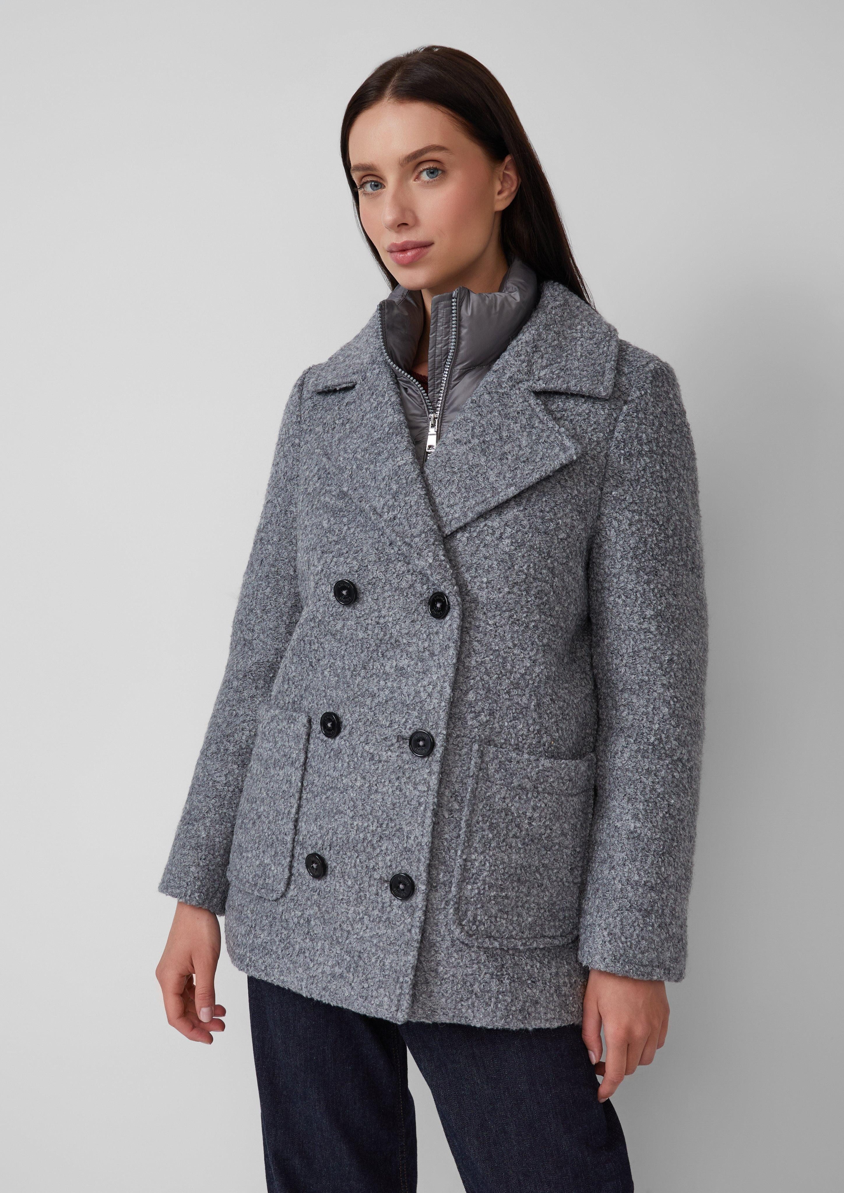 s.Oliver Funktionsjacke Bouclé-Jacke mit herausnehmbarem Steppeinsatz günstig online kaufen