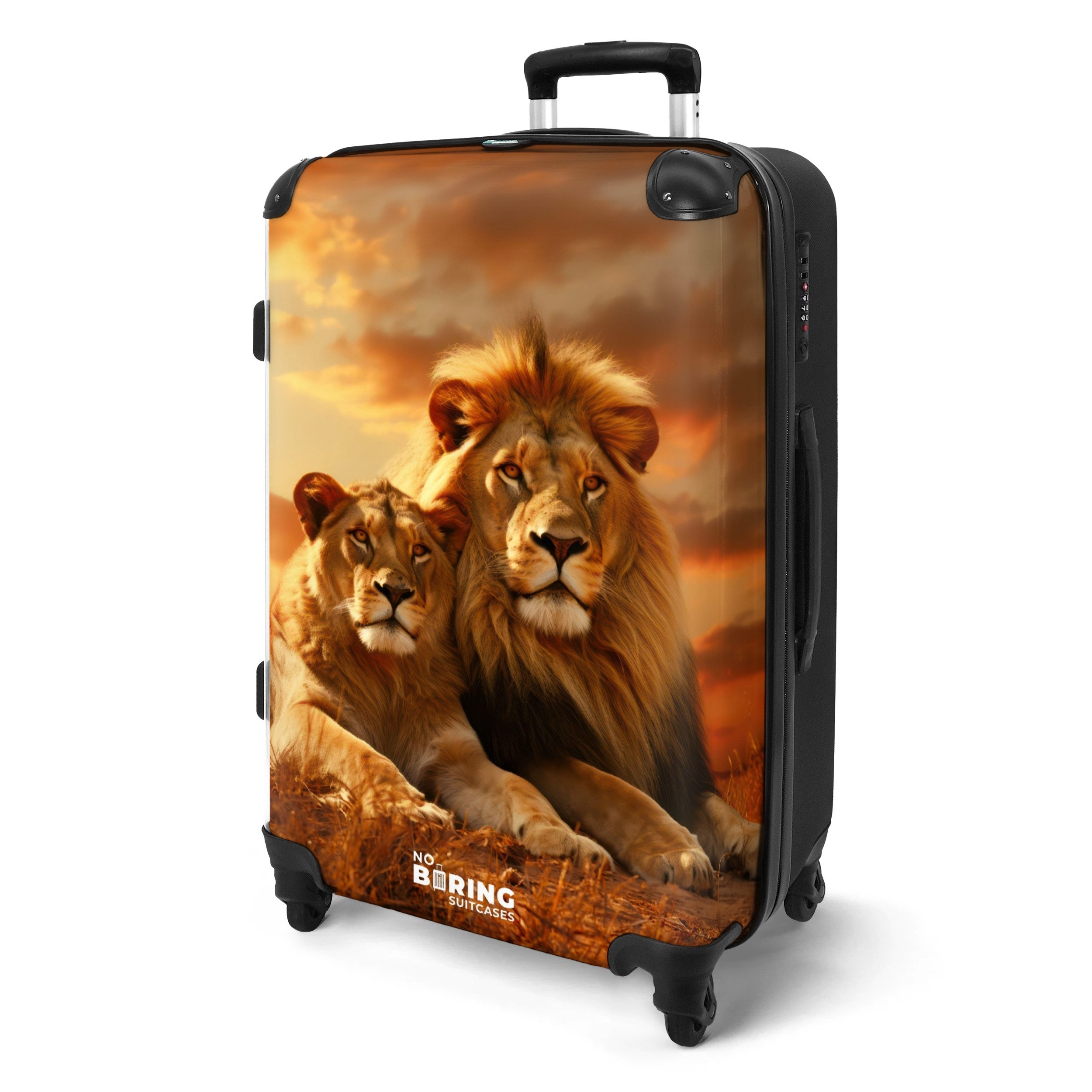 NoBoringSuitcases.com© Hartschalen-Trolley Zwei braune Löwen 67 günstig online kaufen