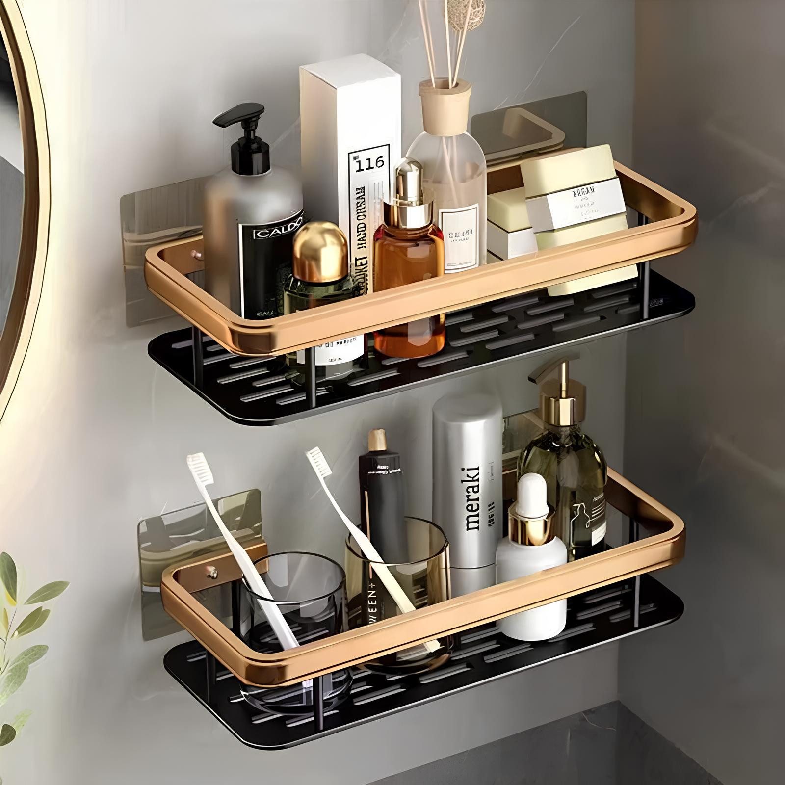 Athlix Duschregal 2 Stk. Duschablage Duschregal ohne Bohren Badezimmer Organizer