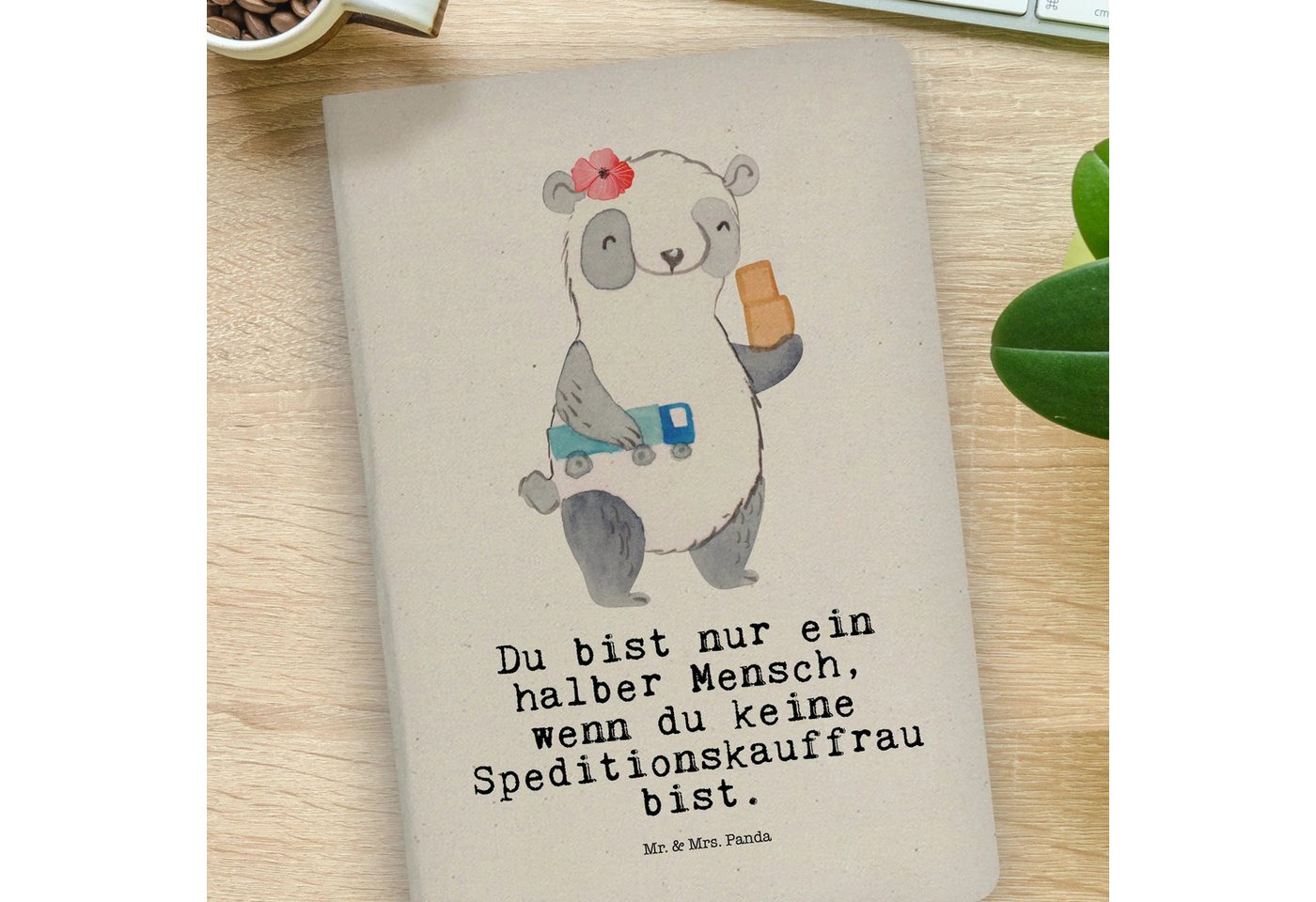 Thumbnail - Mr. & Mrs. Panda Notizbuch Speditionskauffrau Herz - Transparent - Geschenk, Notizbuch A4 Linier Mr. & Mrs. Panda, Premi...
