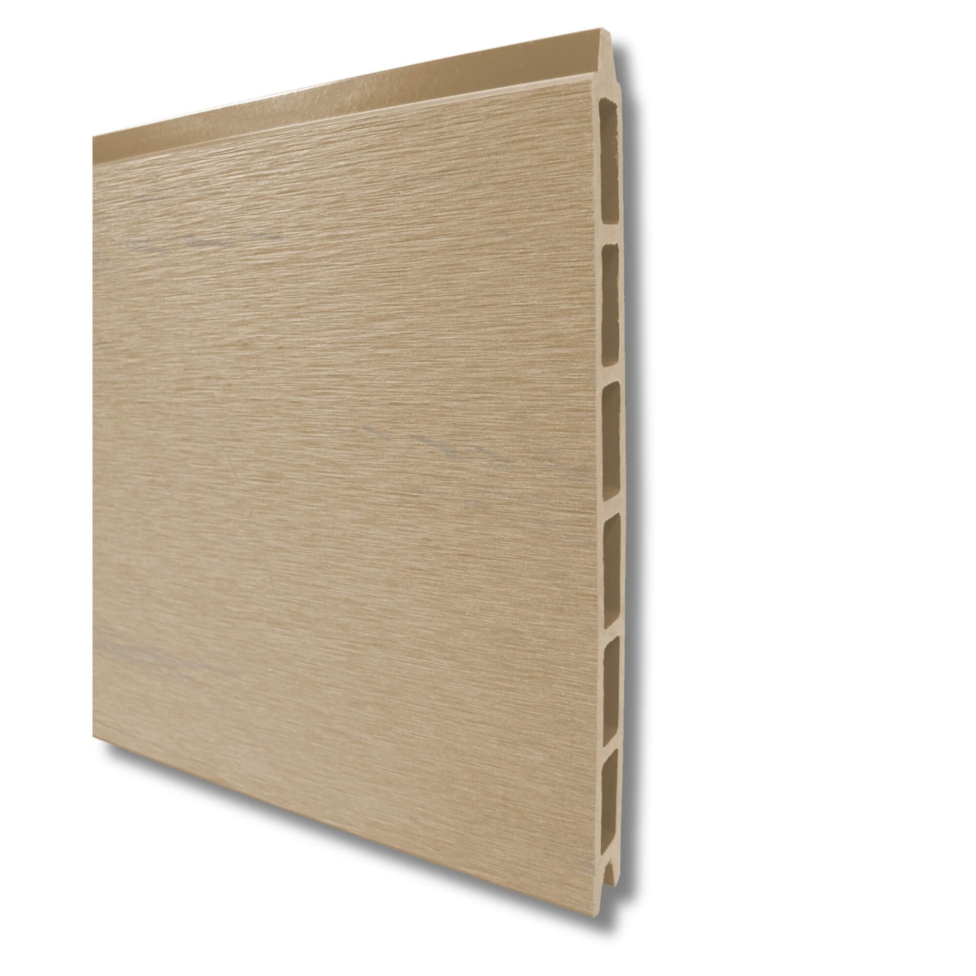 WPC Profi Zaun Komplettset Sichtschutzzaun Pfosten Steckzaun sandbeige 180cm, (Komplettset, mit Start- und Abschlussleisten, Pfosten und Zubehör)