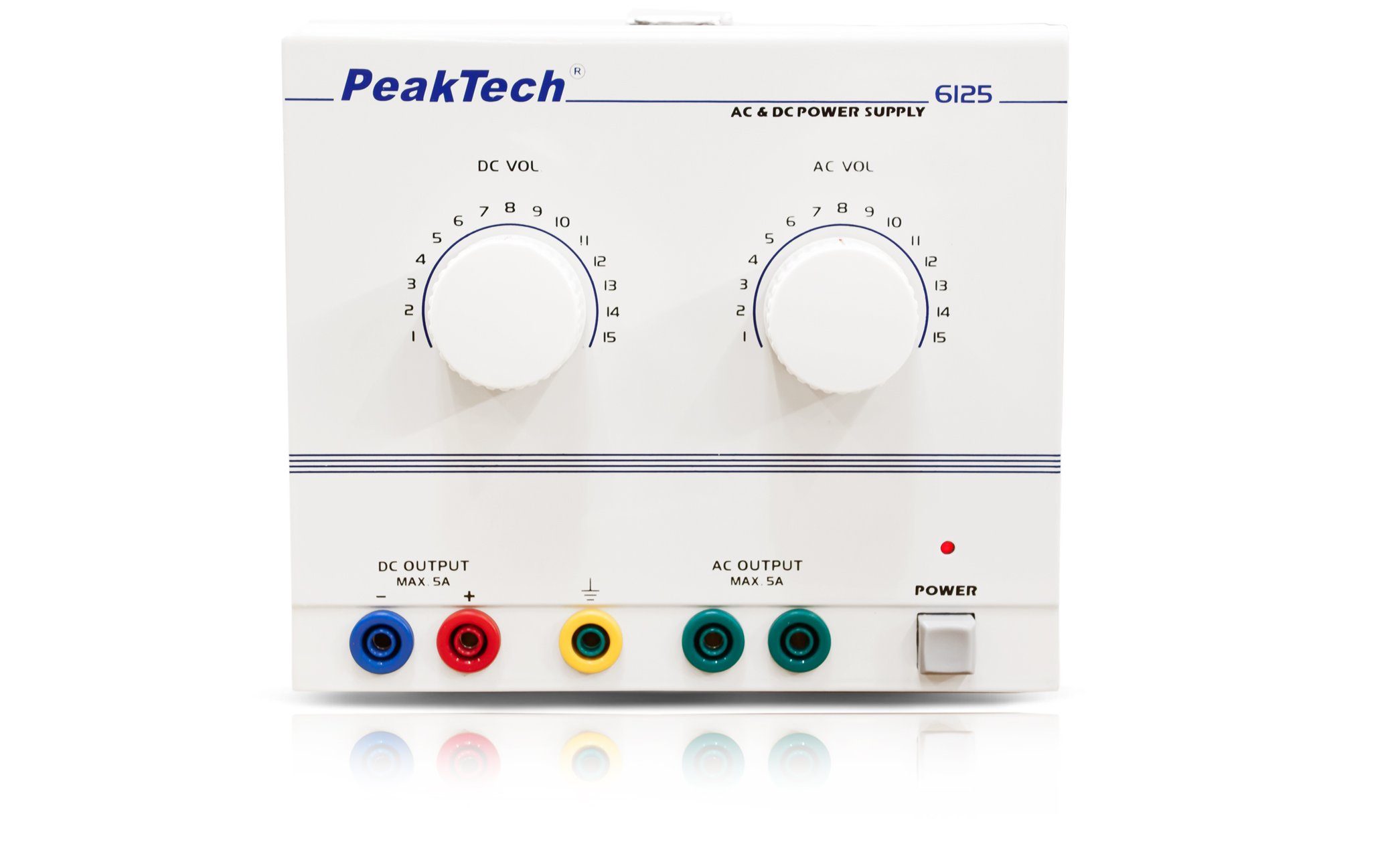 PeakTech 6125: AC/DC Labornetzgerät ~ 1 - 15V / 5 A Labor-Netzteil