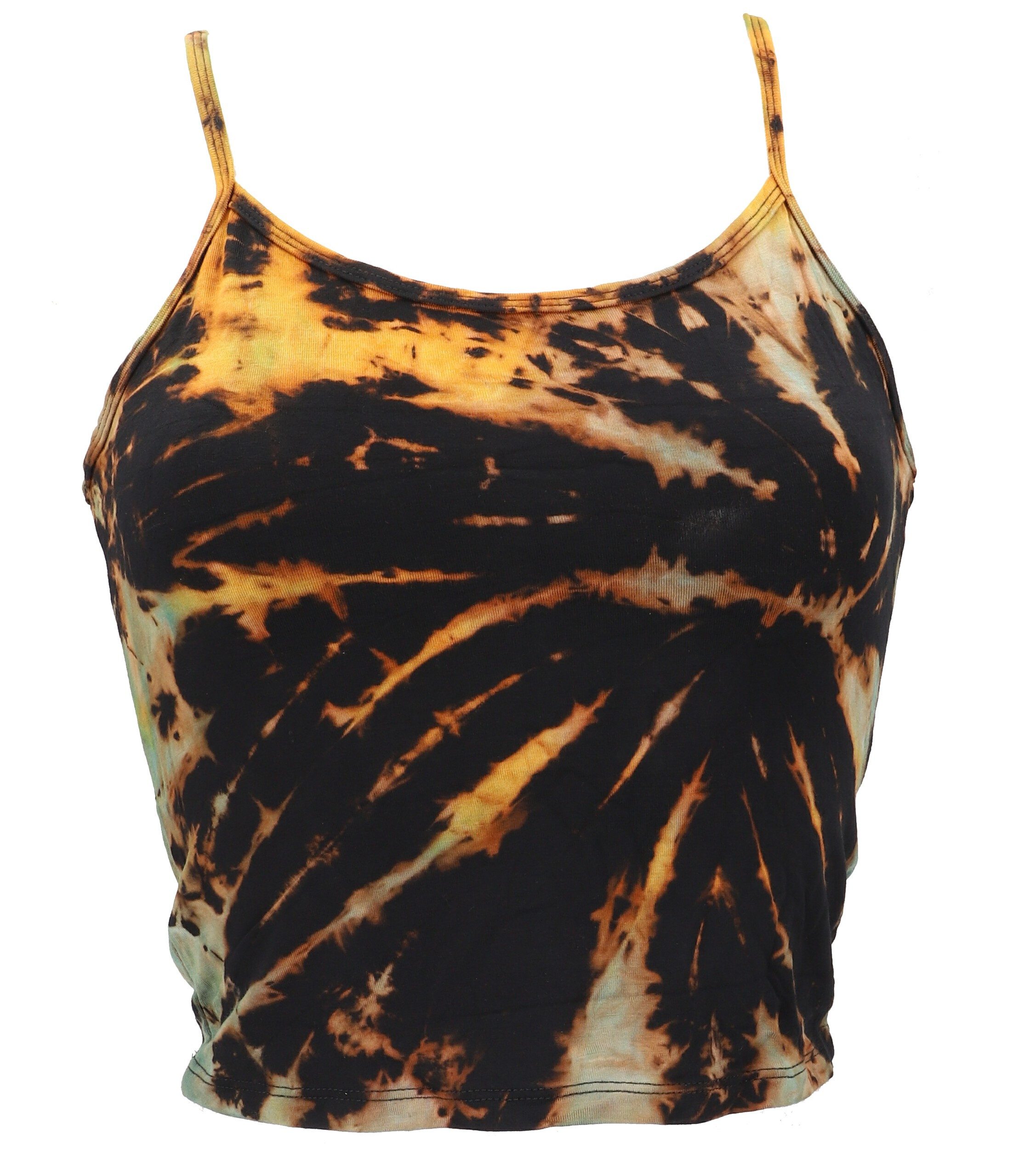 Guru-Shop T-Shirt Bauchfreies Batiktop, Yoga Batik Top, Unikat.. Festival, Ethno Style, Hippie, alternative Bekleidung