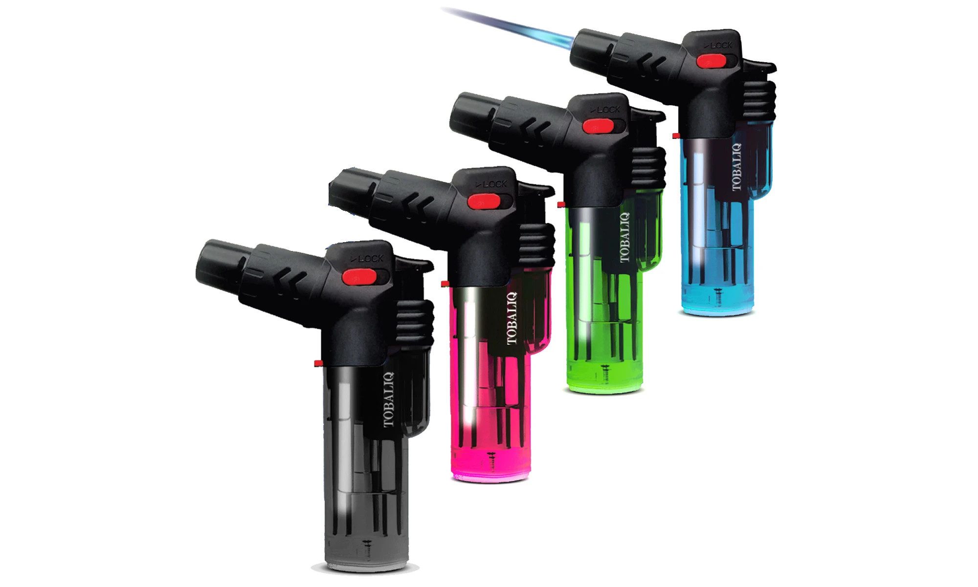 Nass Feuerzeuge 4er Turbo Sturm Feuerzeug Mini Bunsenbrenner Flambierer Gas-Brenner Je (4-St)