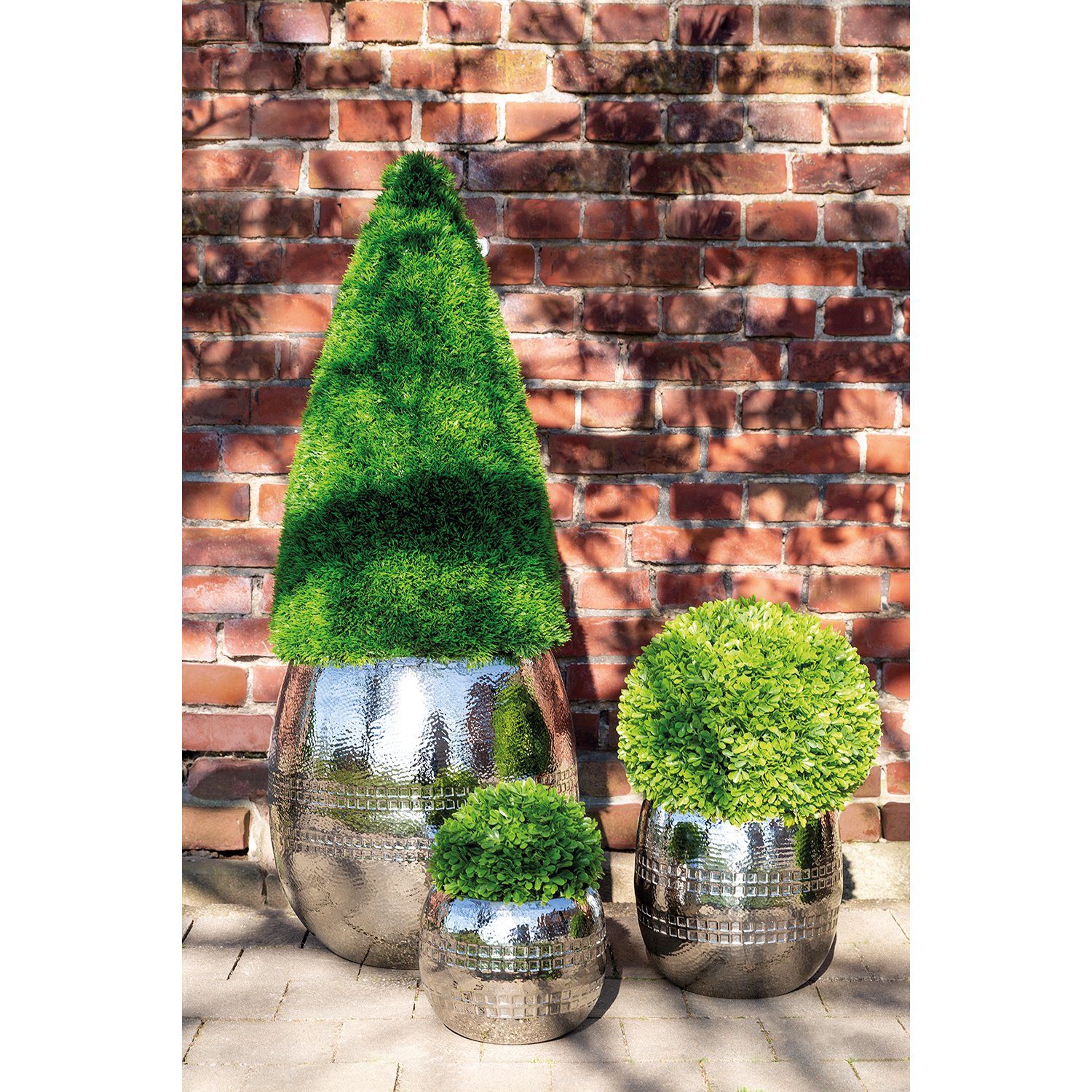 Fink Übertopf CARUS Übertopf - H. 17,5 cm x Ø 21cm - silber - Edelstahl - Blumentopf (1 St., 1 Stück), Moderner Pflanztopf/Blumentopf: Stilvoller Pflanzkübel für Ihr Zuhause