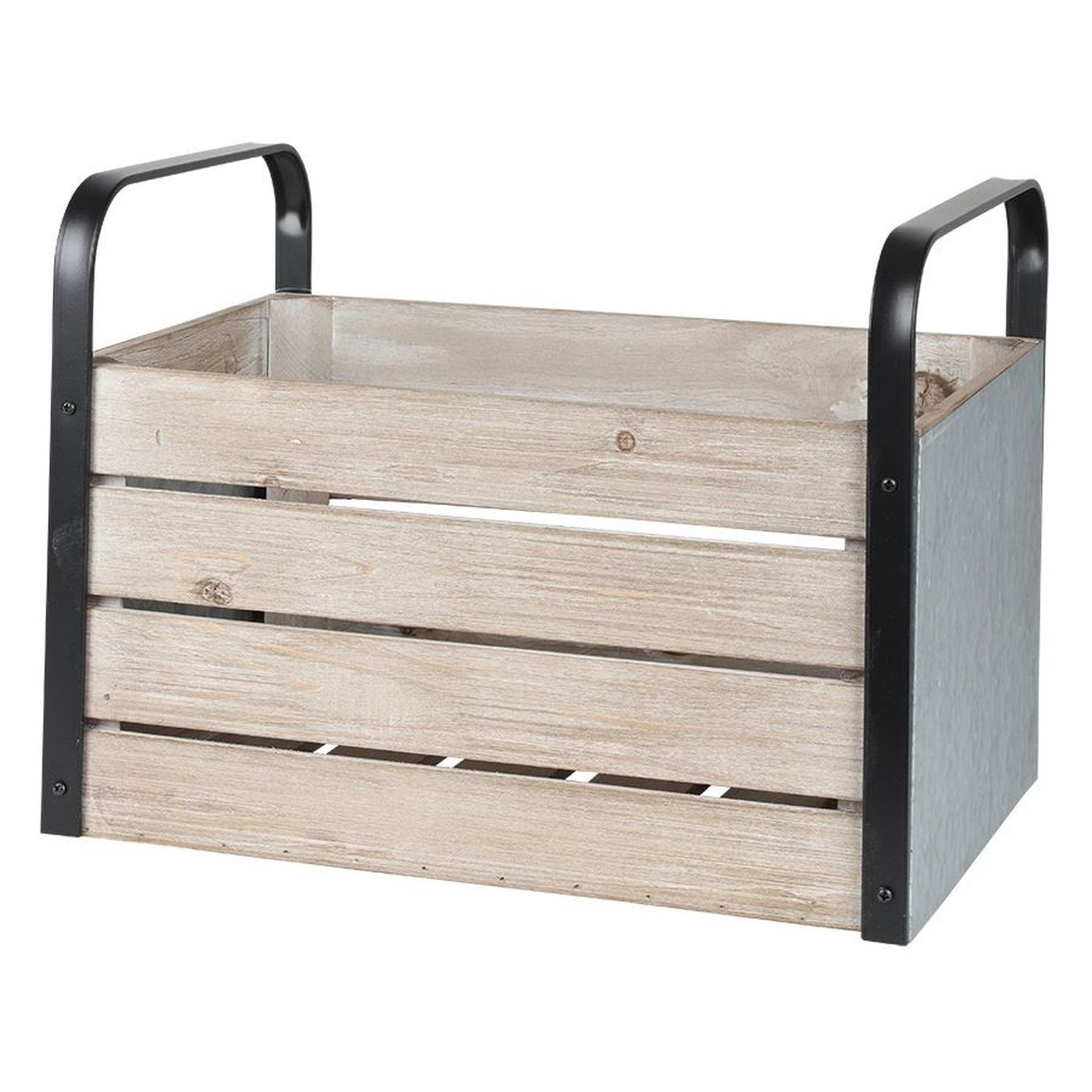 sesua Holzkiste Holzkisten 2er Set Kisten aus Holz verzinkt mit Metallgriffen