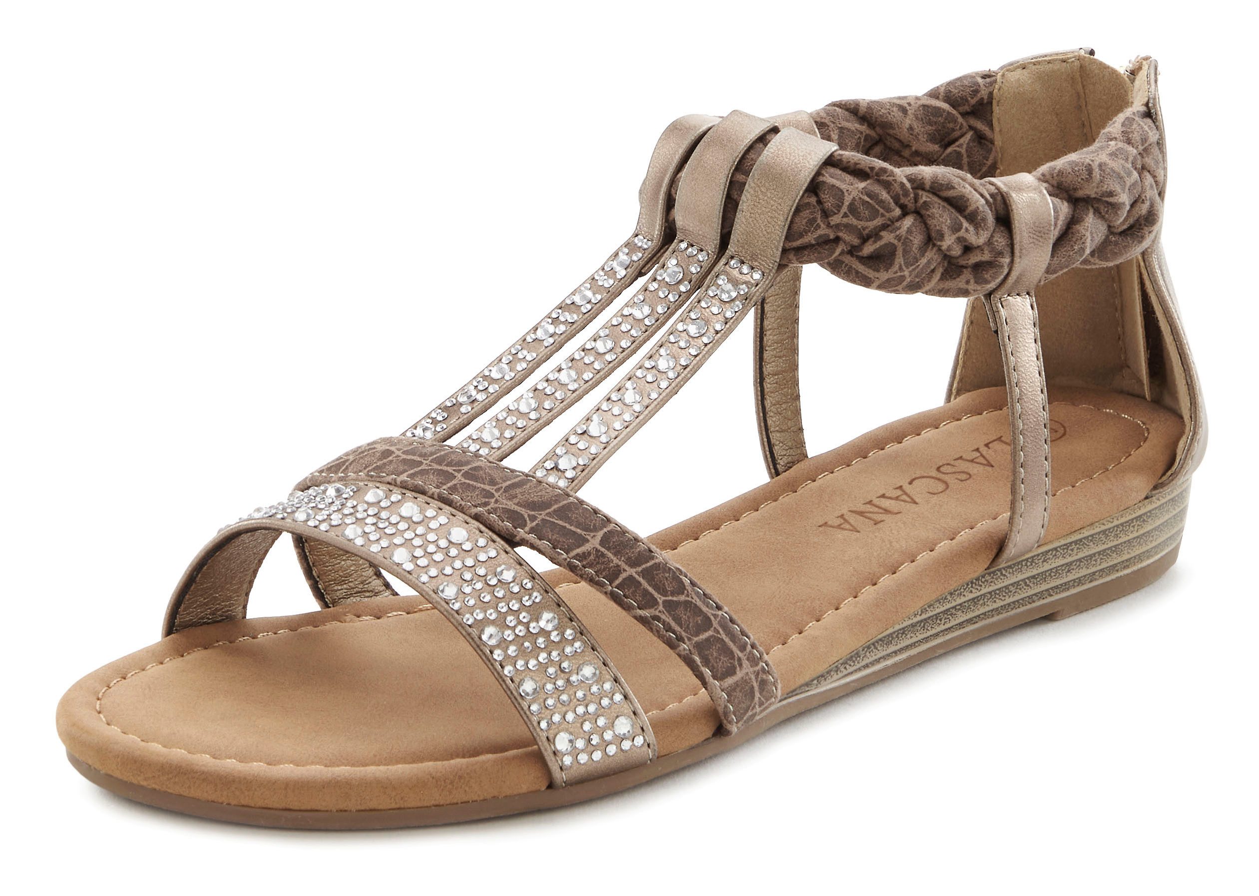 LASCANA Sommerschuh, Sandalette Sandale mit Glitzersteinen günstig online kaufen
