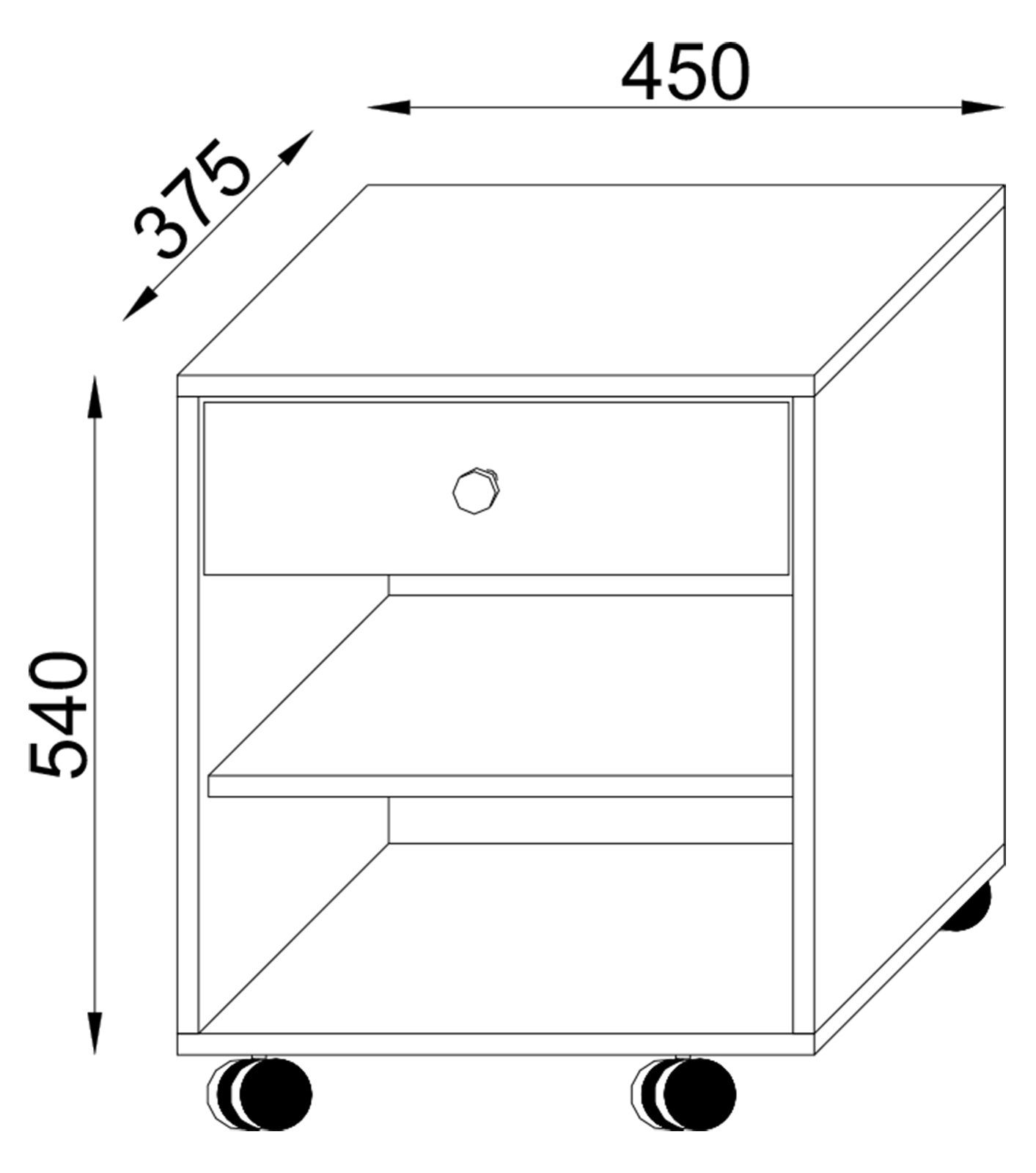 VCM Nachttisch Nachtkonsole Rolda H 54 x B 45 x T 38 cm, Nachtschrank, Beistelltisch, Nachtkommode