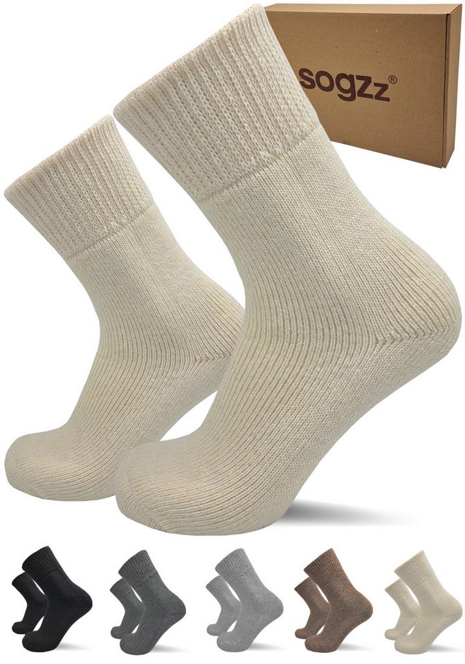 sogzz Diabetikersocken 2 Paar warme Wintersocken aus Premium Schafwolle, Herren Damen Winter (Socken Wolle - Diabetic Winter FX PRO, 2-Paar)