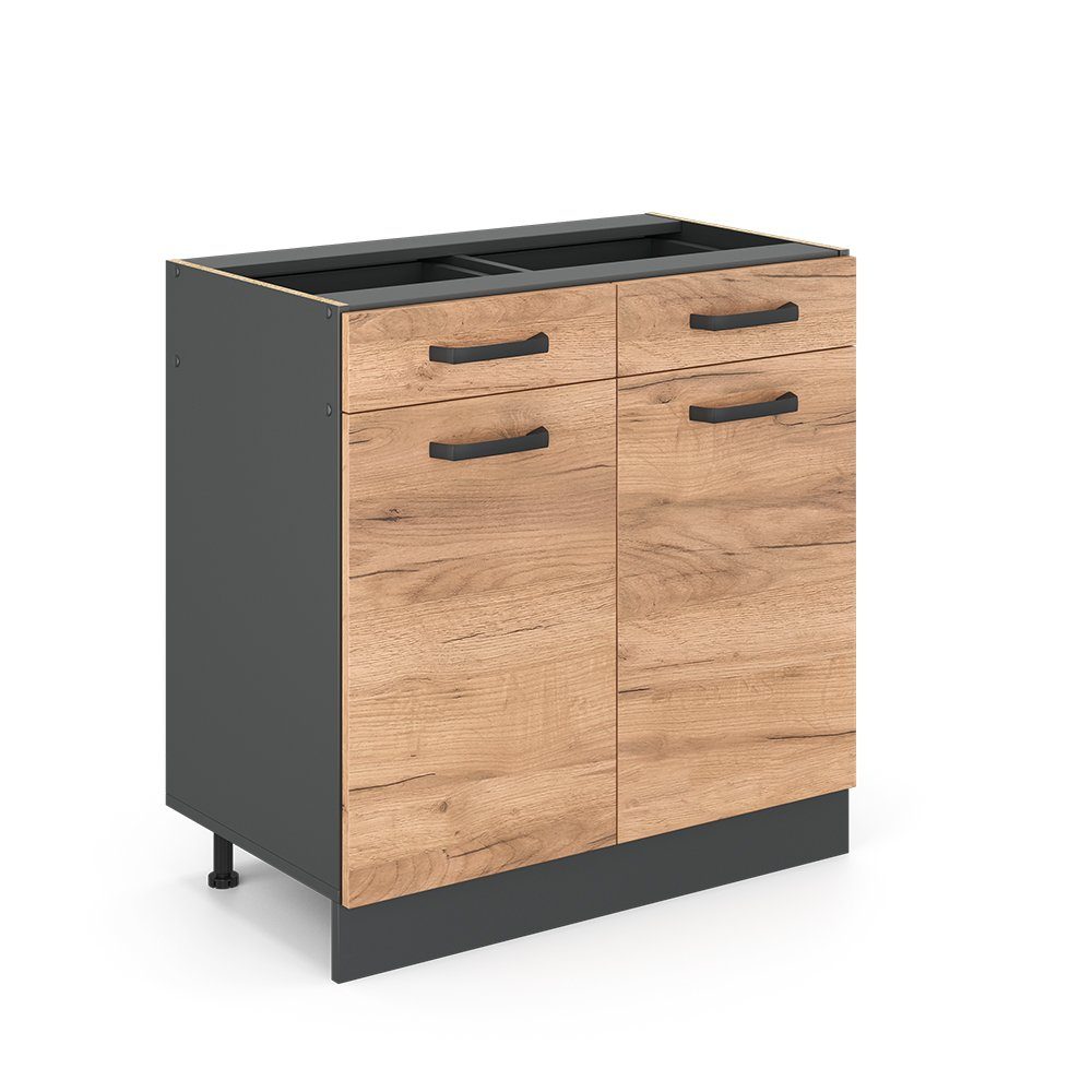 Vicco Unterschrank R-Line, Goldkraft Eiche/Anthrazit, 80 günstig online kaufen