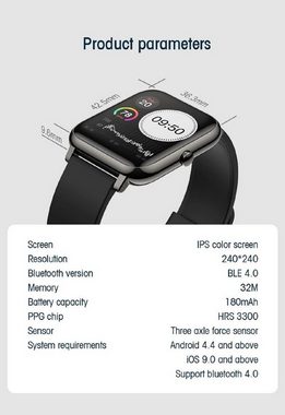 MIRUX P22 Watch 1,3 Zoll Aktivitätstracker Sport Anruf-Nachricht Meldung Smartwatch