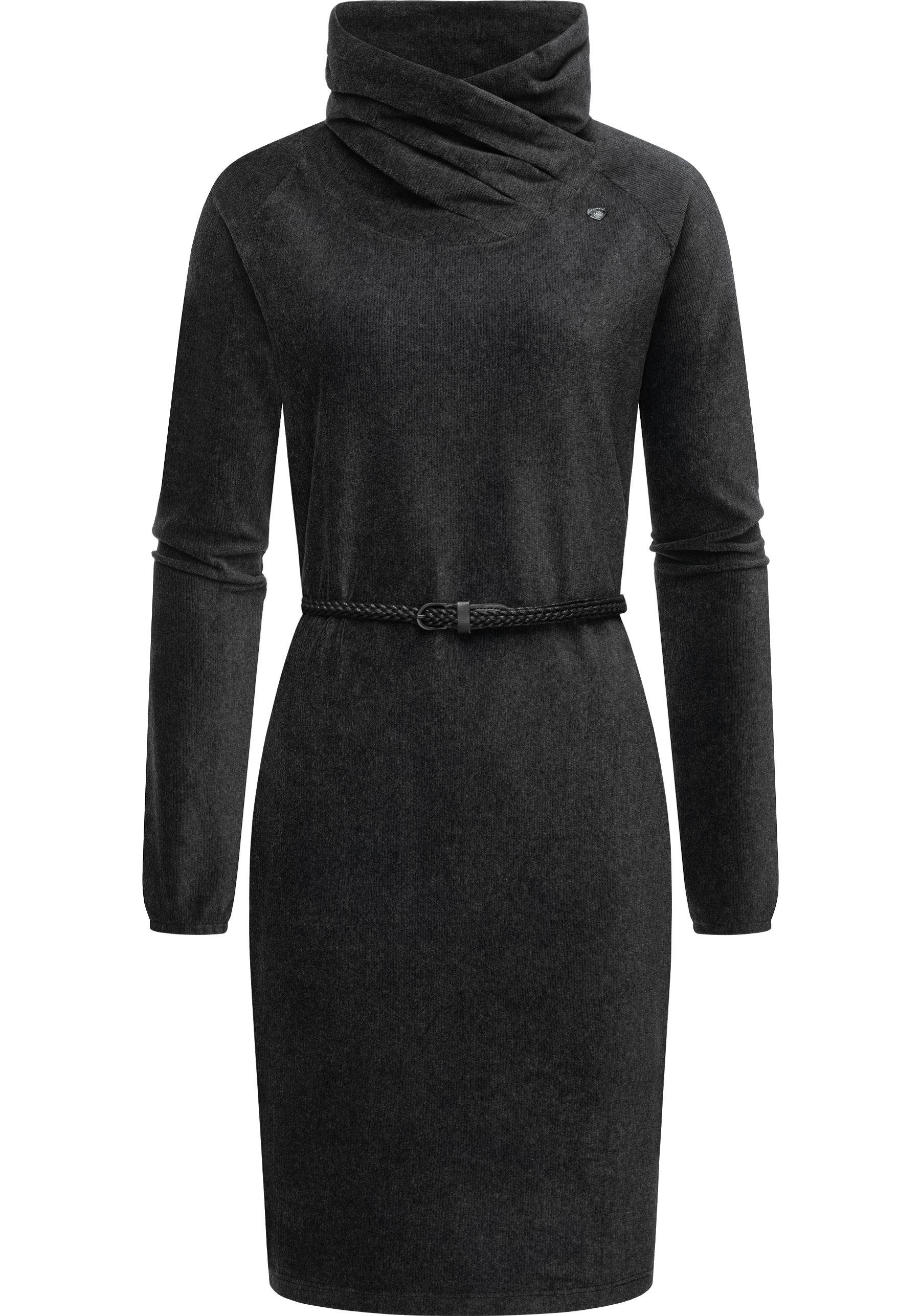 Ragwear Sweatkleid Belita warmes Cord-Kleid mit breitem Schlauchkragen