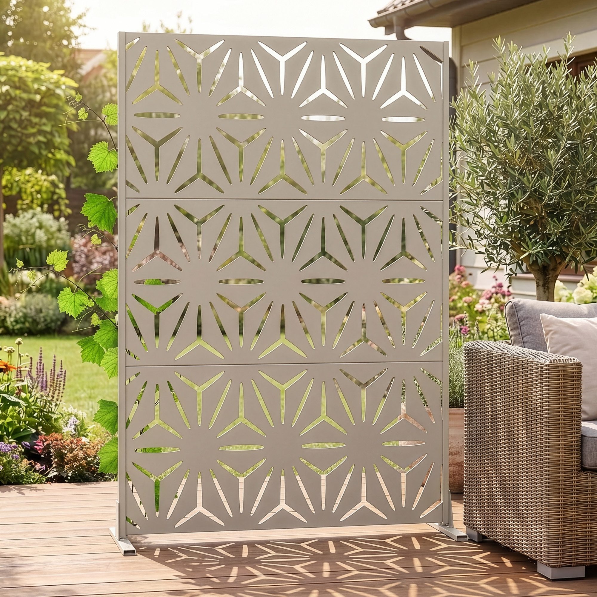 casa.pro Raumteiler, »Kilsturd« Trennwand verzinkter Stahl 180 x 120 cm Knoblauchbeige