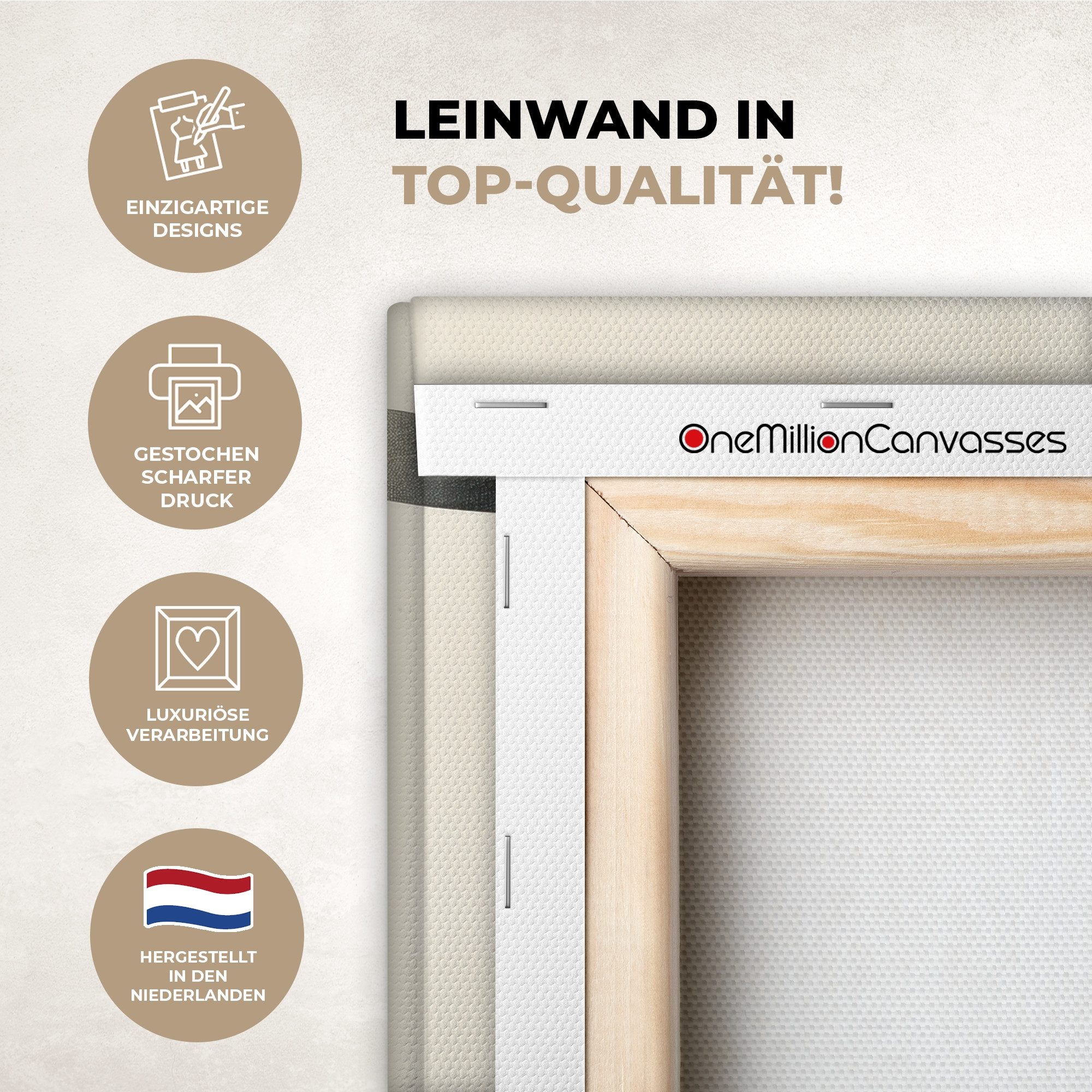 OneMillionCanvasses® Leinwandbild Frau - Wellen - Schwarz, Fotodruck (1 St), Leinwand Bilder Klein, Wand Dekoration Aesthetic 30x20 cm